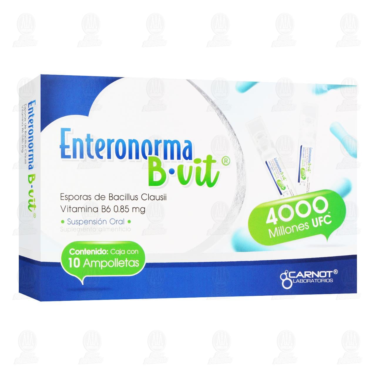 Enteronorma B Vit 4000 Millones UFC 0.85 mg, 10 Ampolletas.