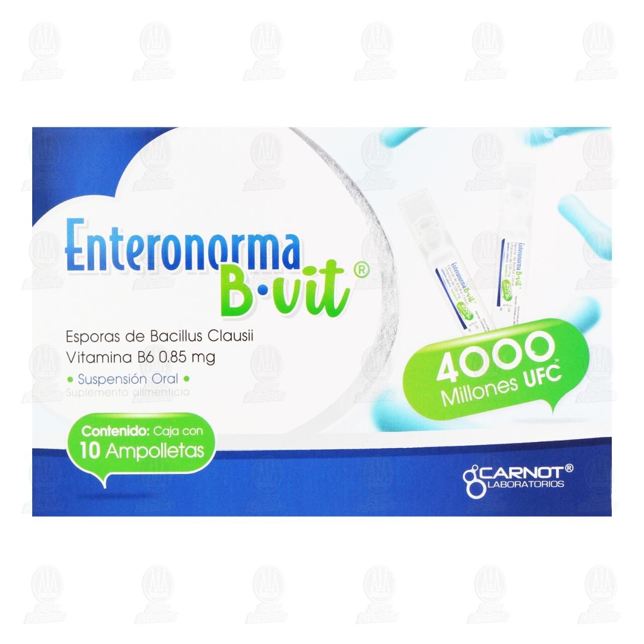 Enteronorma B Vit 4000 Millones UFC 0.85 mg, 10 Ampolletas. image number 1