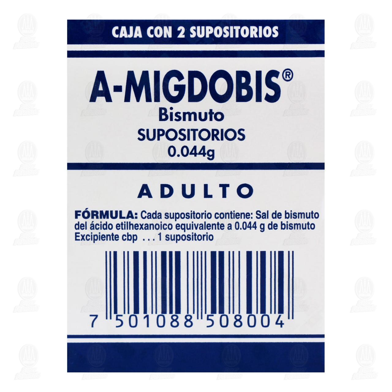 A-migdobis Adulto 0.044 gr, 2 Supositorios. image number 2