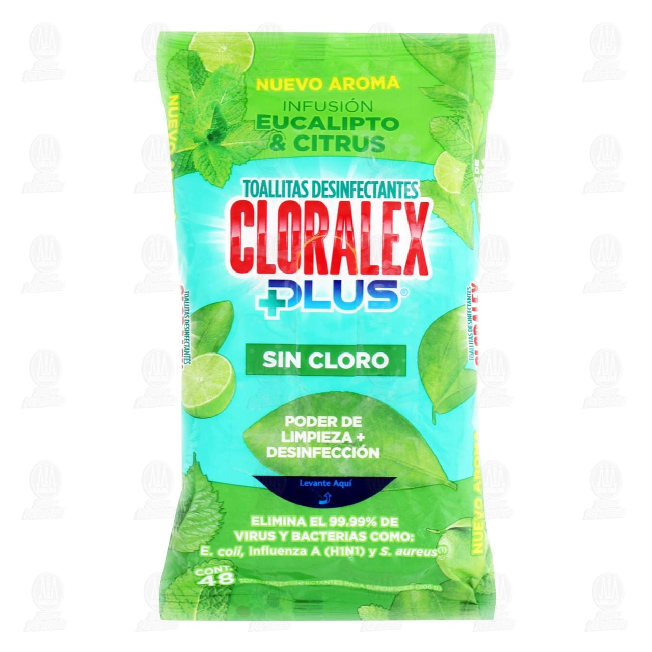 Imagen para Toallitas Desinfectantes Cloralex Plus Eucalipto & Citrus, 48 pzas.