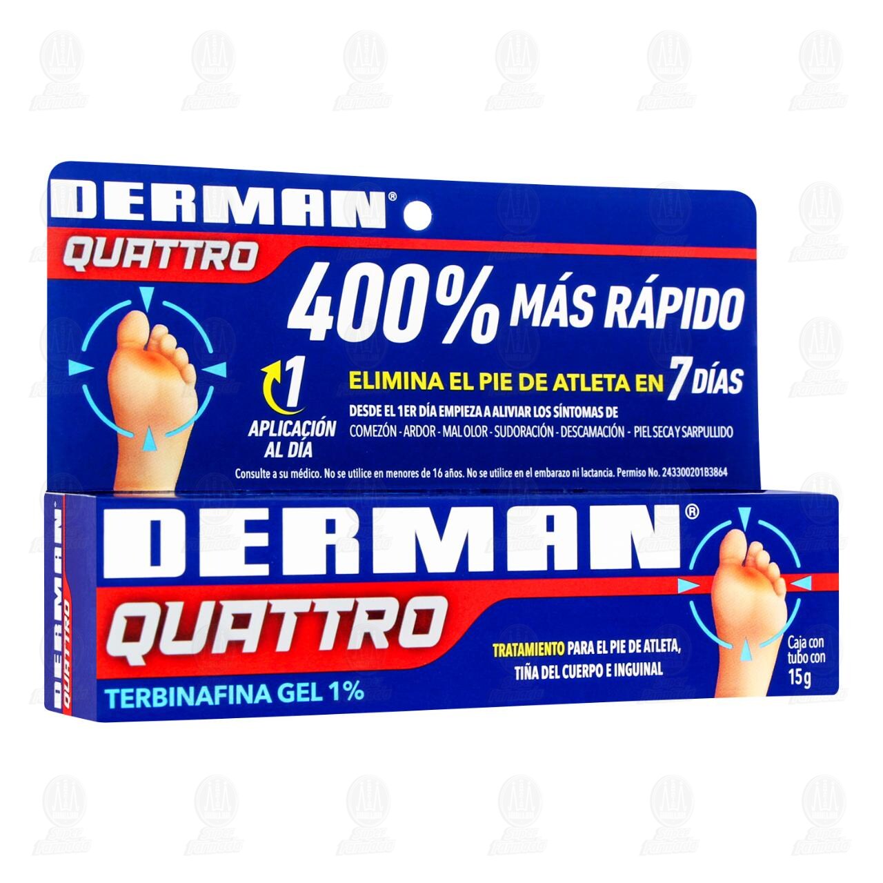 DERMAN QUATTRO 1% 15GR GEL CJ/TB image number 0