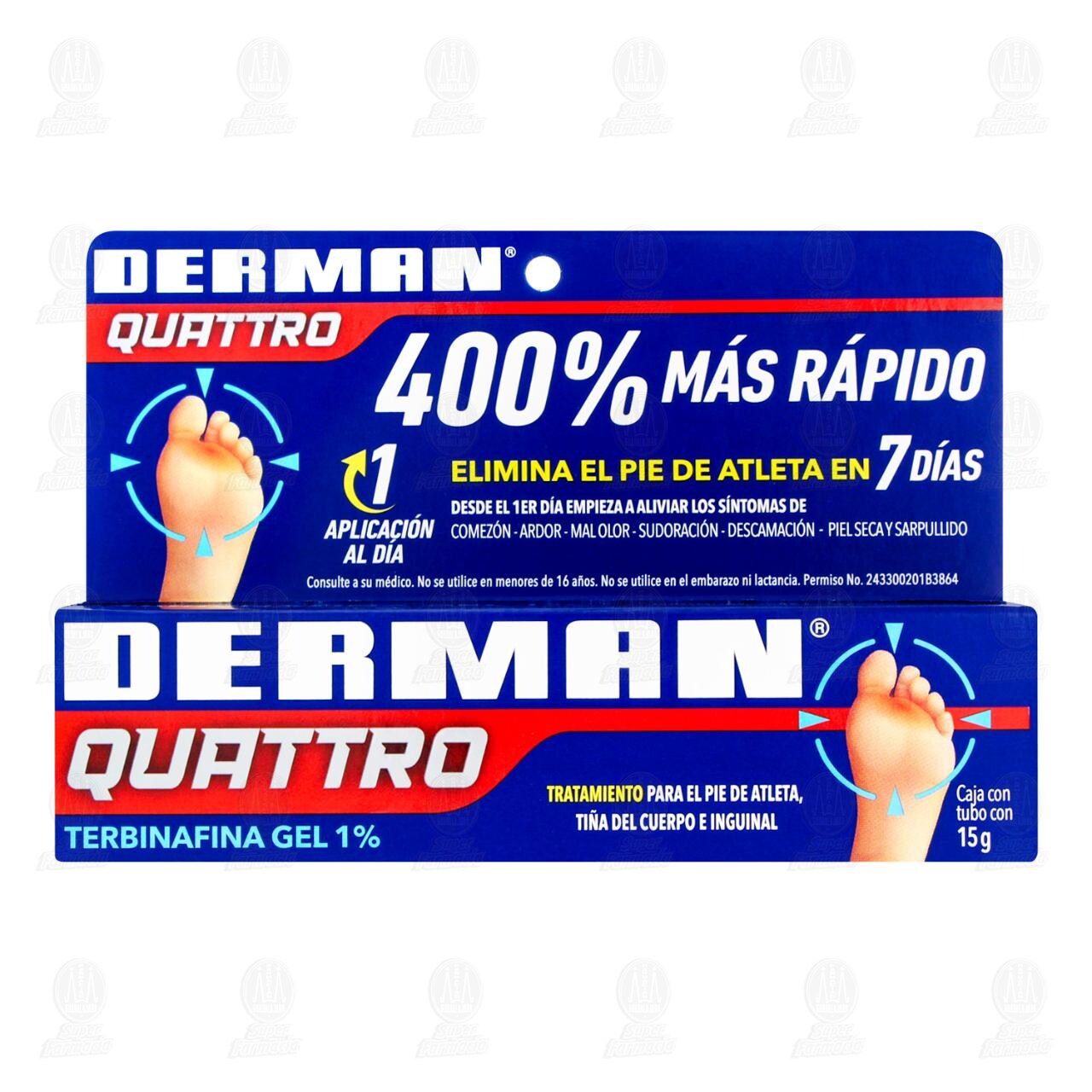 DERMAN QUATTRO 1% 15GR GEL CJ/TB image number 1