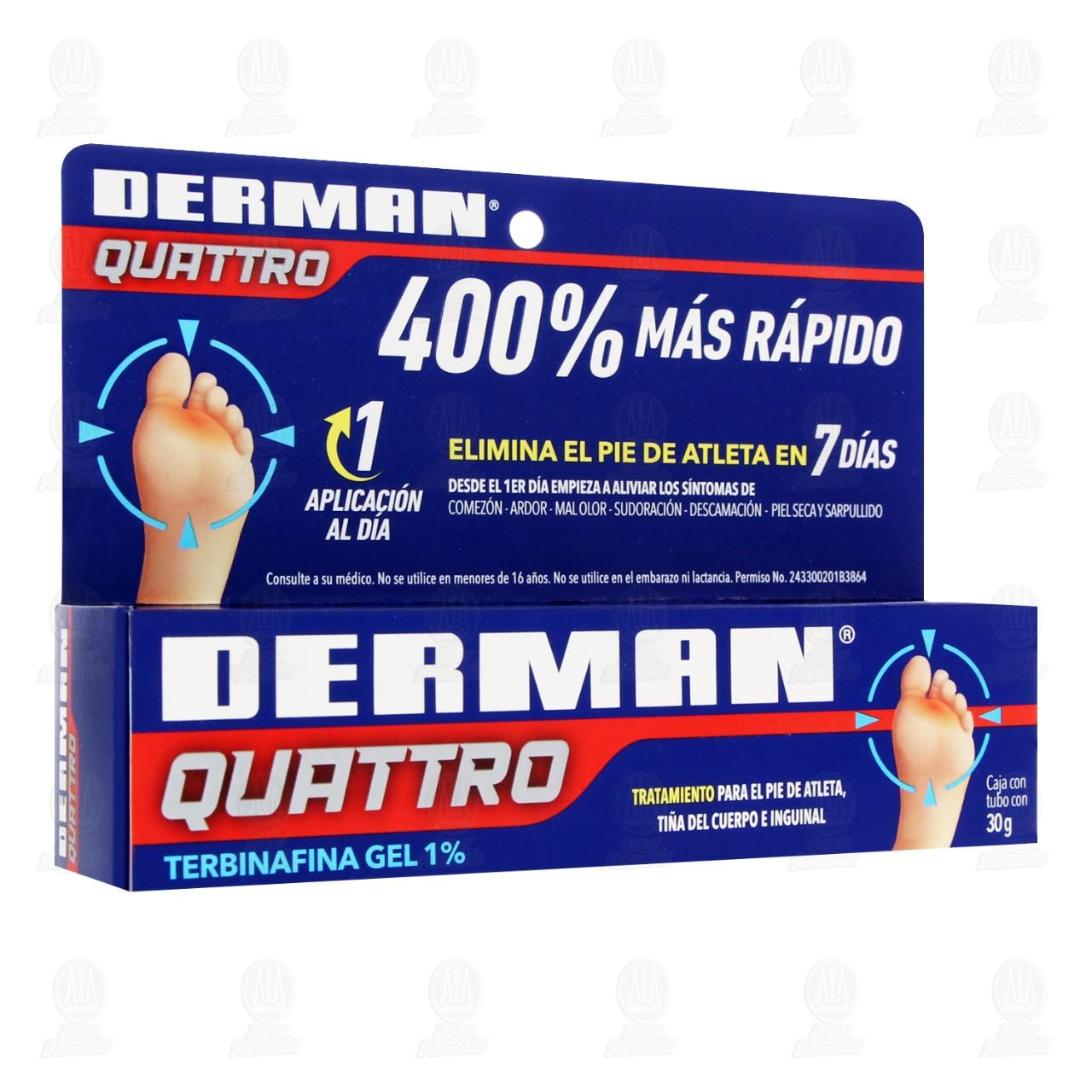 Derman Quattro Gel 1%, 30 gr. de DERMAN | Farmacias Guadalajara