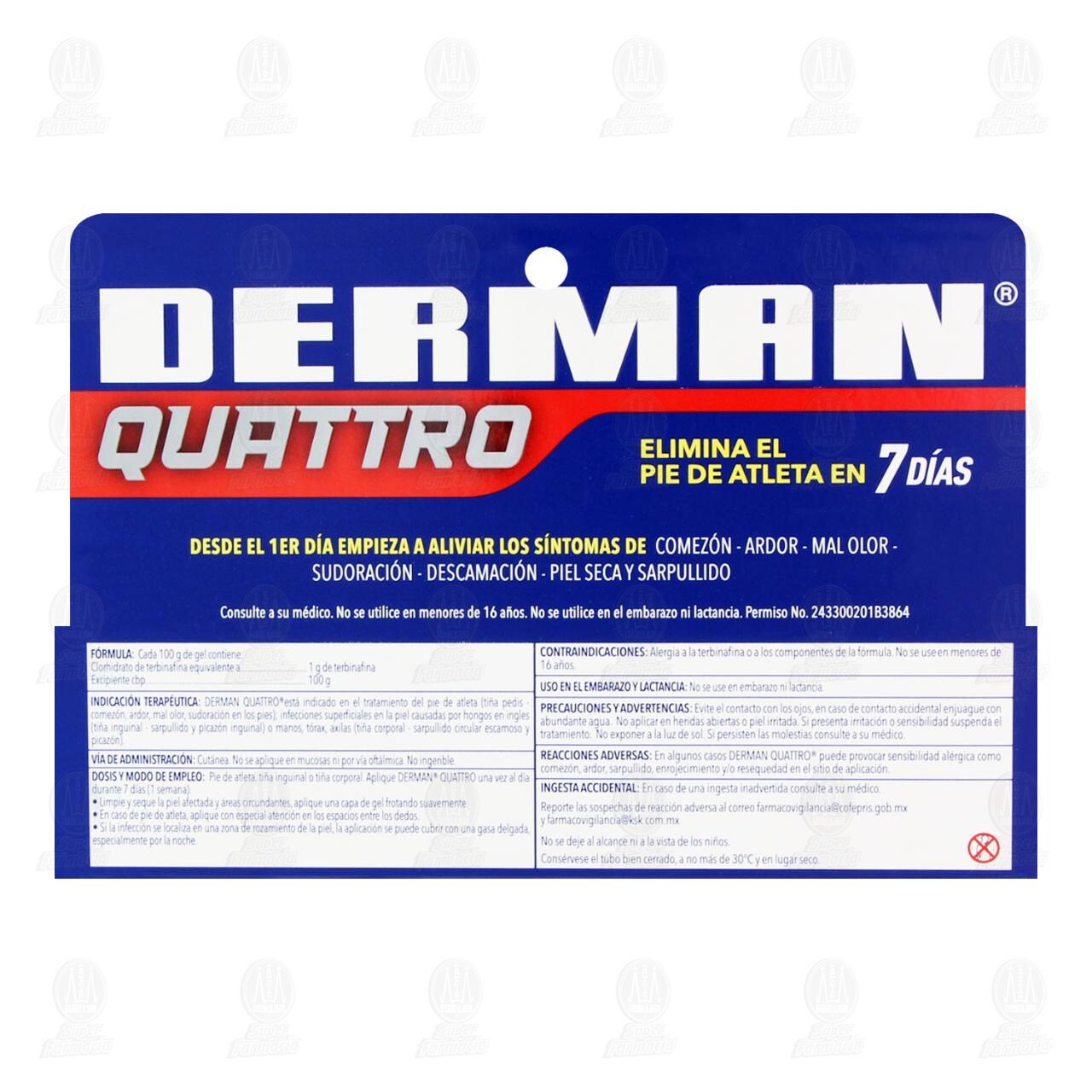 DERMAN QUATTRO 1% 30GR GEL CJ/TB image number 2