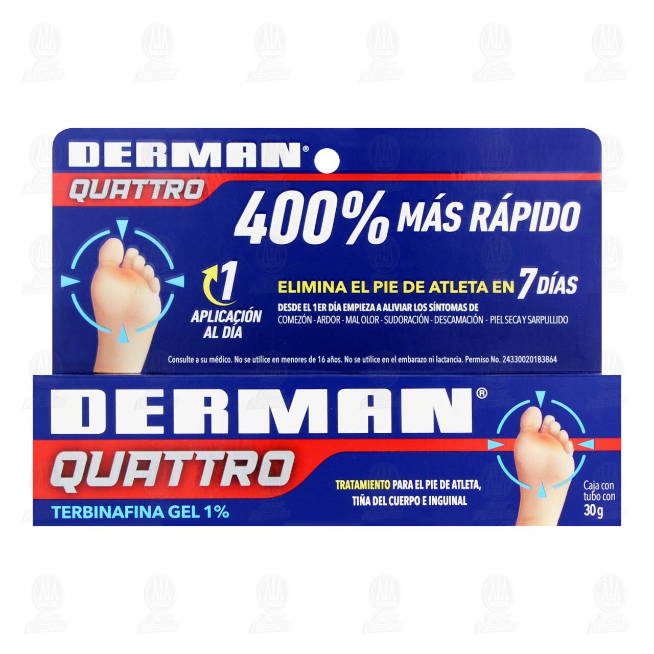 DERMAN QUATTRO 1% 30GR GEL CJ/TB image number 1