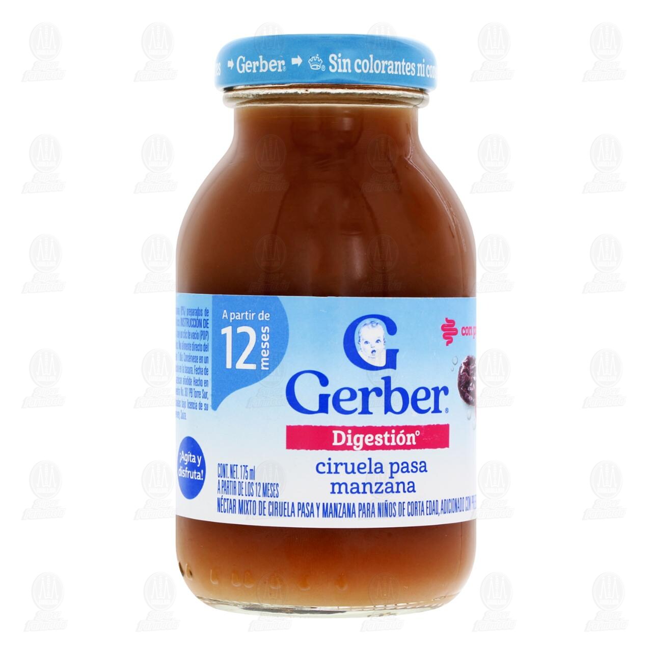 Nectar Mixto Gerber Digestión Ciruela Pasa y Manzana a Partir de 12 Meses, 175 ml.