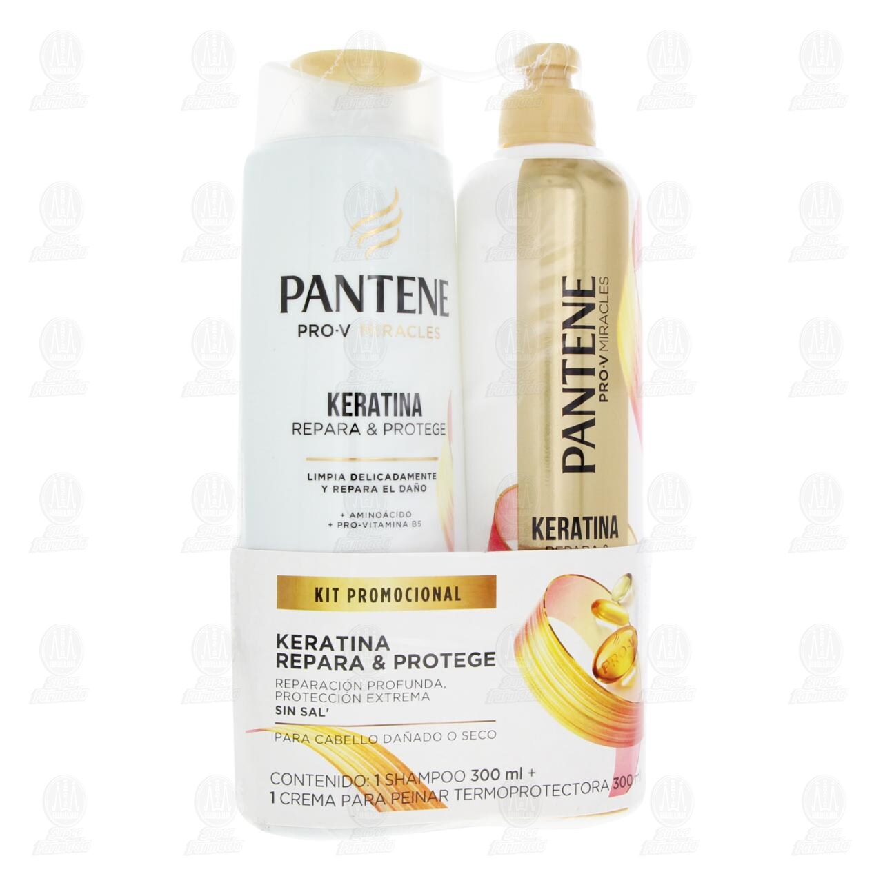 Pack Pantene Pro-V Miracles Keratina Repara & Protege Shampoo + Crema para Peinar termoprotectora, 2 pzas. image number 0