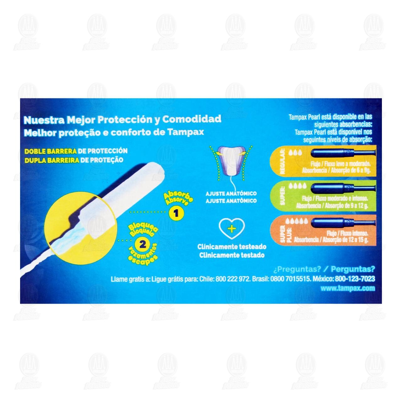 Tamp&oacute;n Tampax Pearl Super Plus, 8 pzas. image number 2