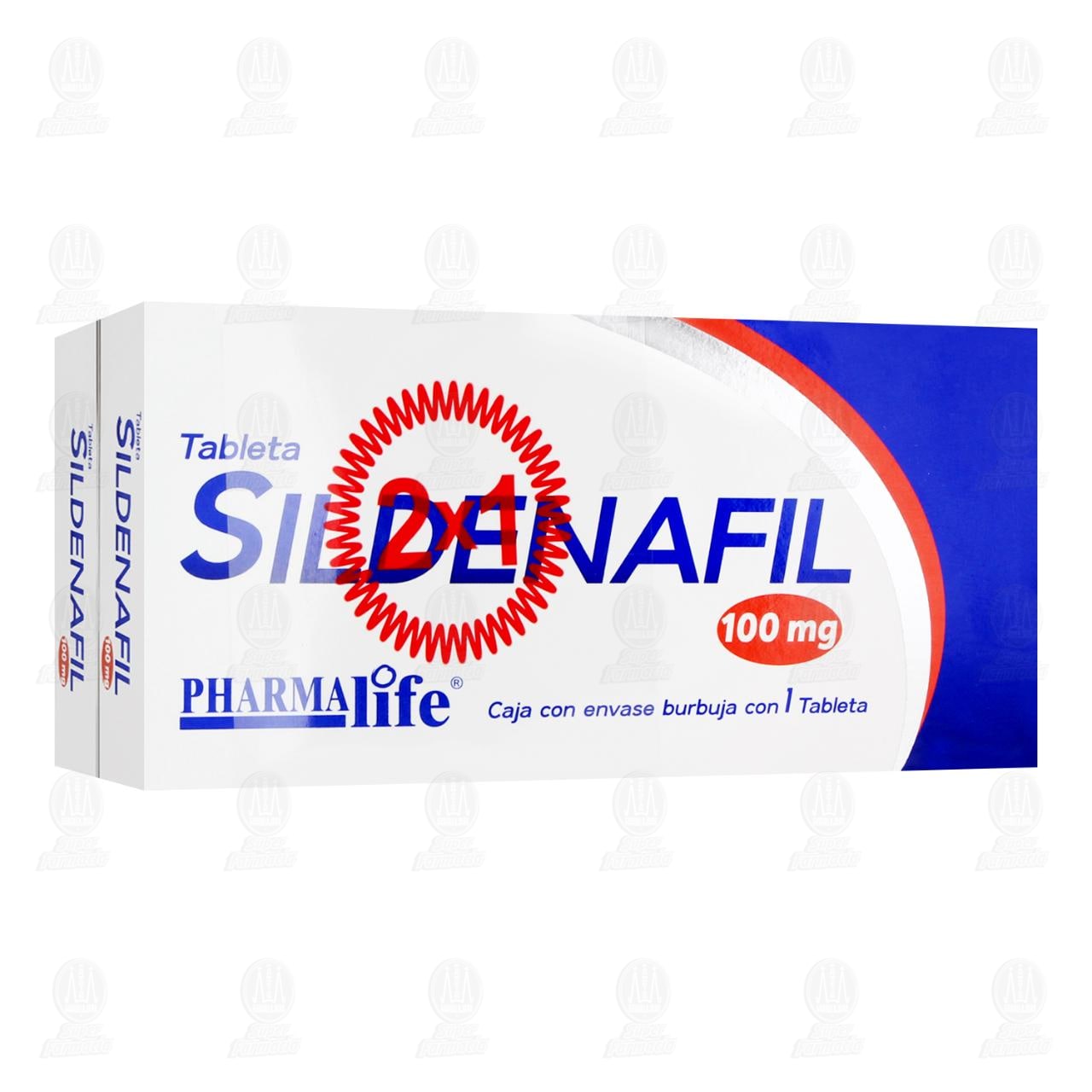 Imagen para Pack Sildenafil 100 mg, 2 Cajas con 1 Tableta c/u Pharmalife.
