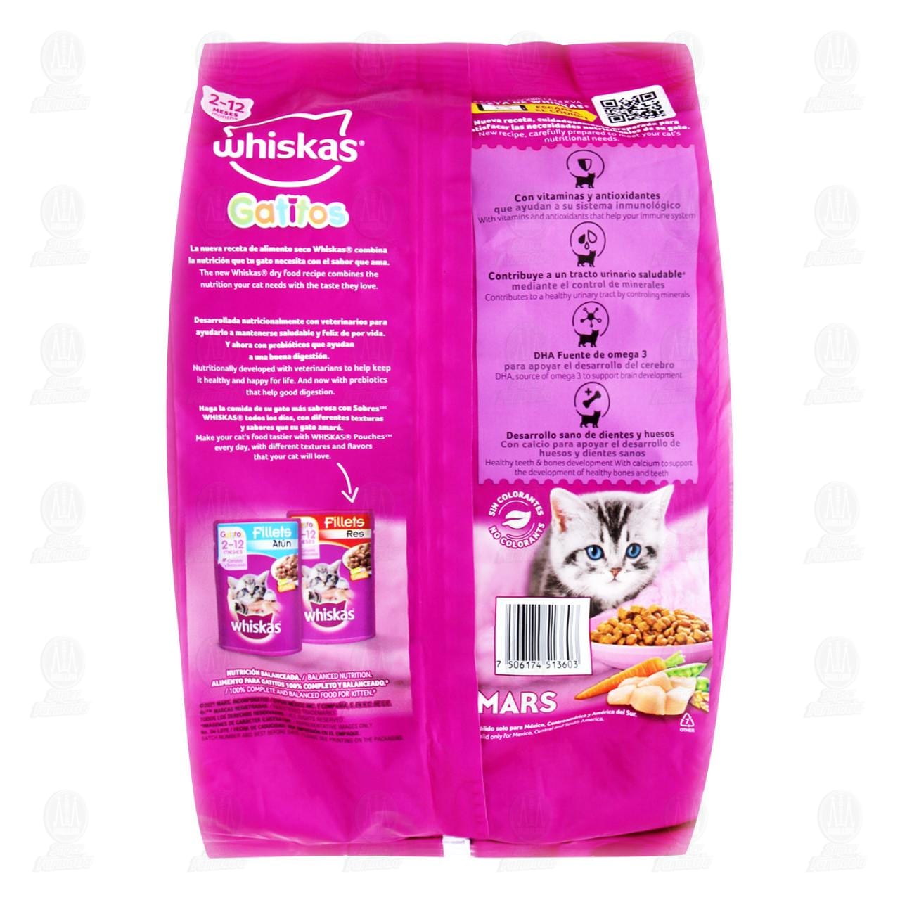 Croquetas Whiskas Gatitos (2-12 Meses) Sabor Pollo, 1.4 kg. image number 1
