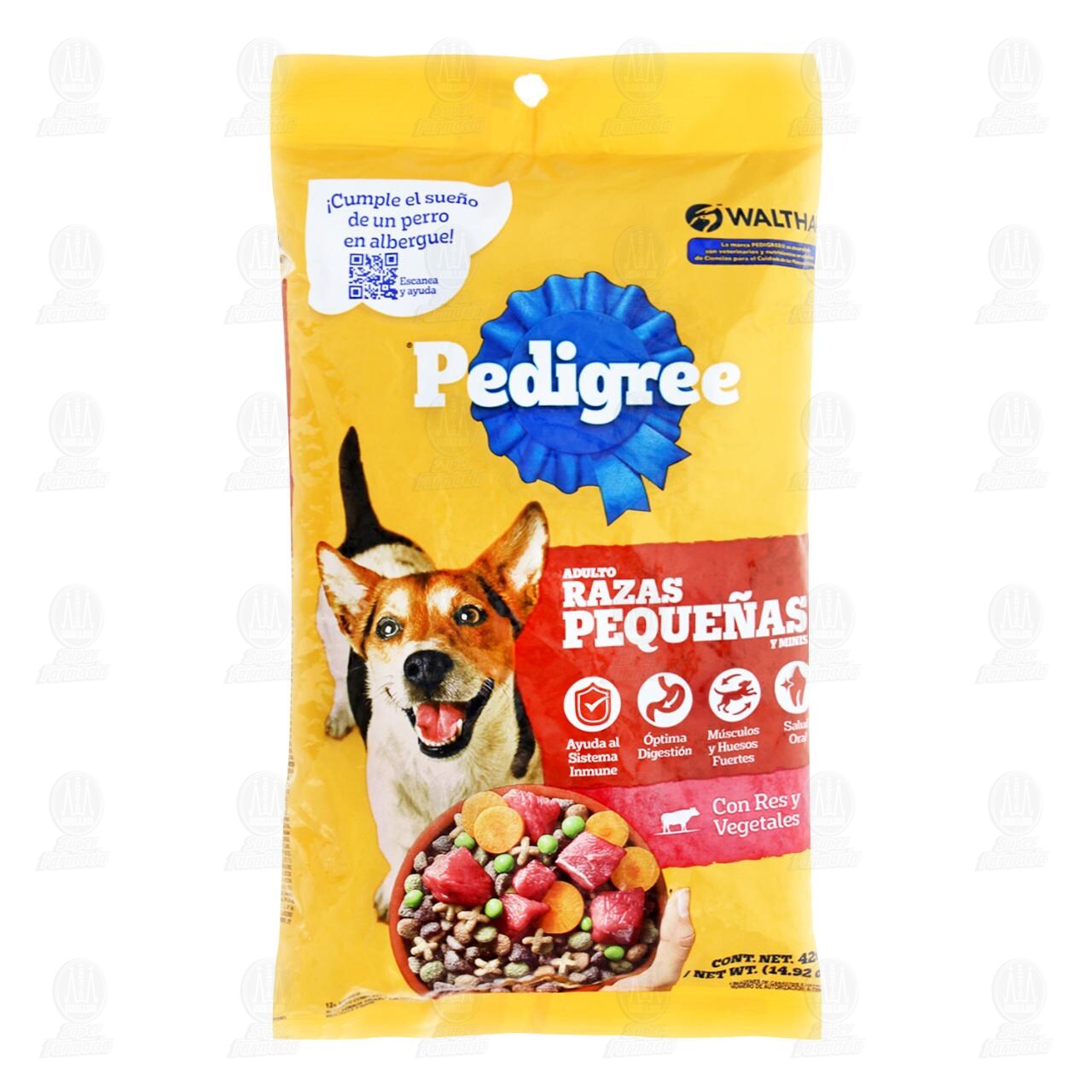 Pedigree Alimento Seco para Perros Adultos Razas Peque&ntilde;as Sabor Res y Vegetales, 420 gr. image number 0