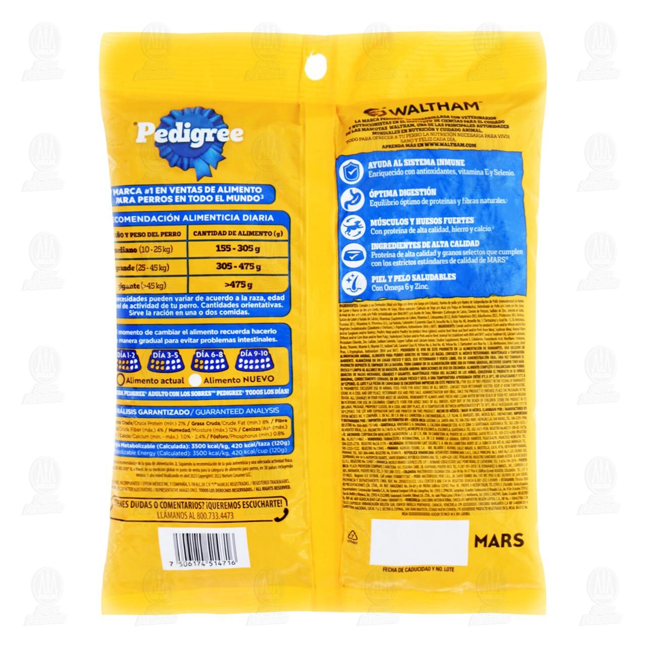 Pedigree Alimento Seco para Perros Adultos Sabor Res y Vegetales, 500 gr. image number 1
