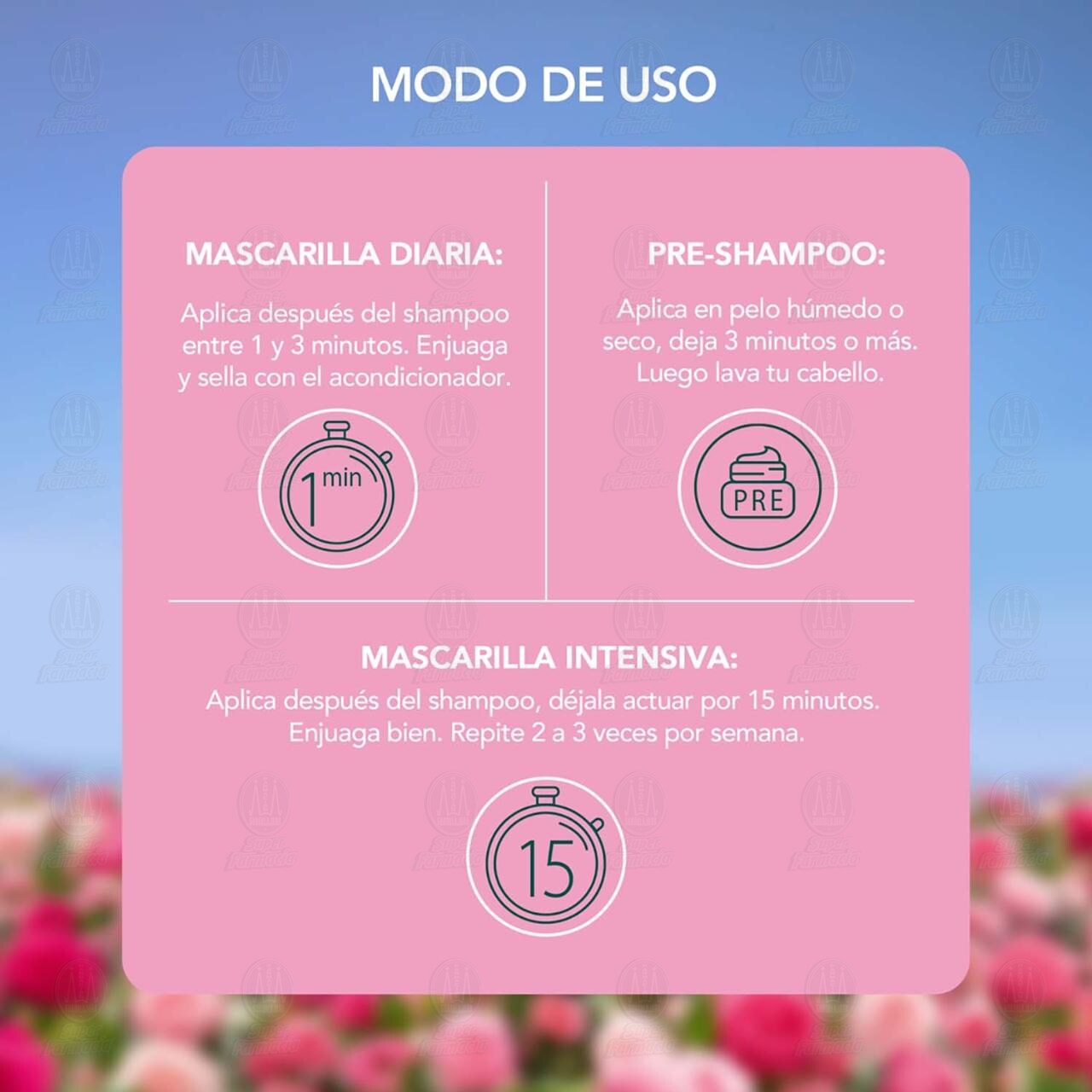 Mascarilla Nutritiva Herbal Essences Suavidad y Brillo Rosa Mosqueta, 300 ml. image number 3