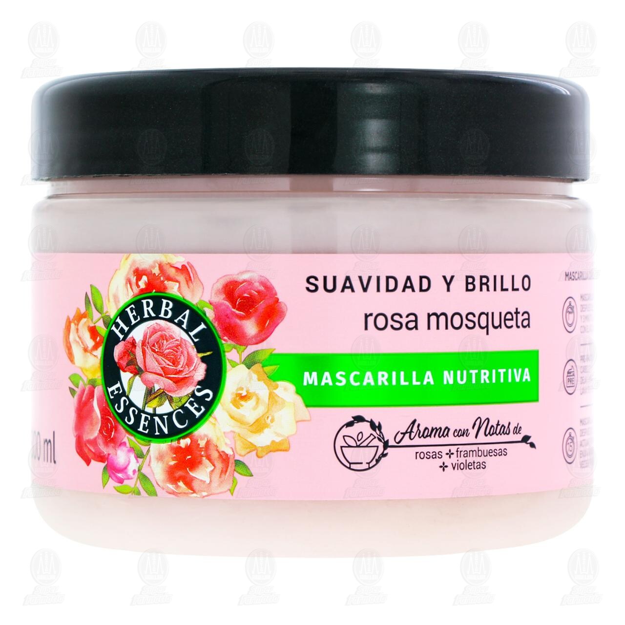 Mascarilla Nutritiva Herbal Essences Suavidad y Brillo Rosa Mosqueta, 300 ml. image number 1