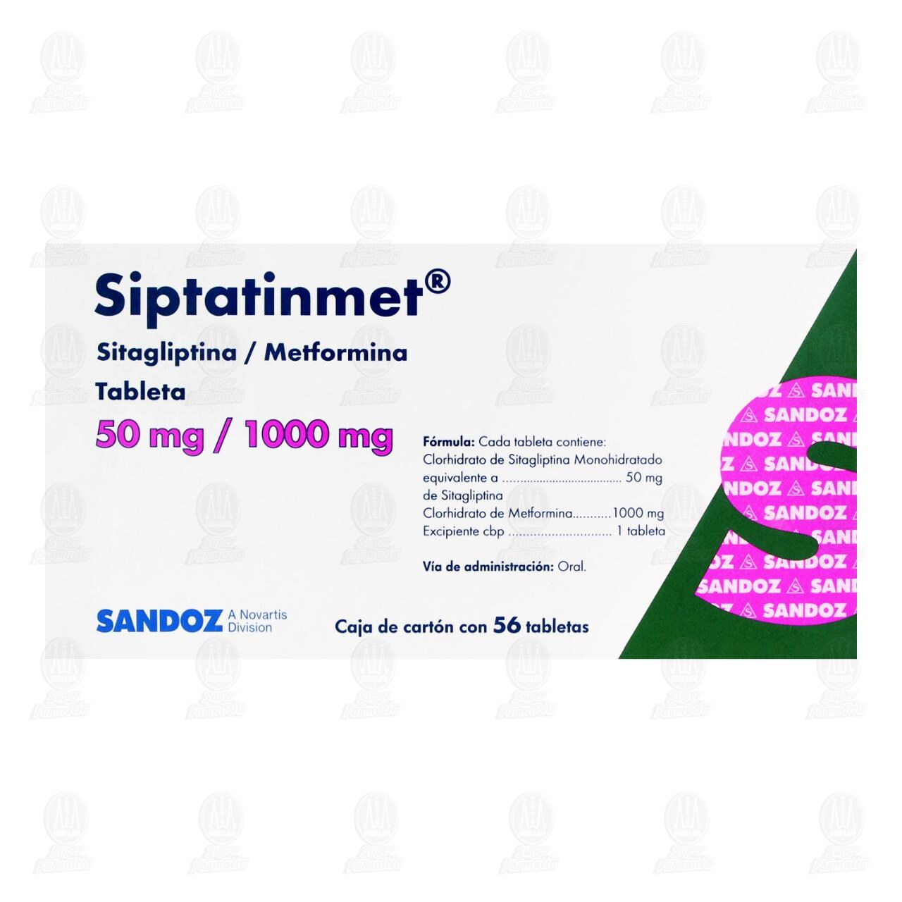 Siptatinmet 50mg/1000mg, 56 Tabletas. image number 1