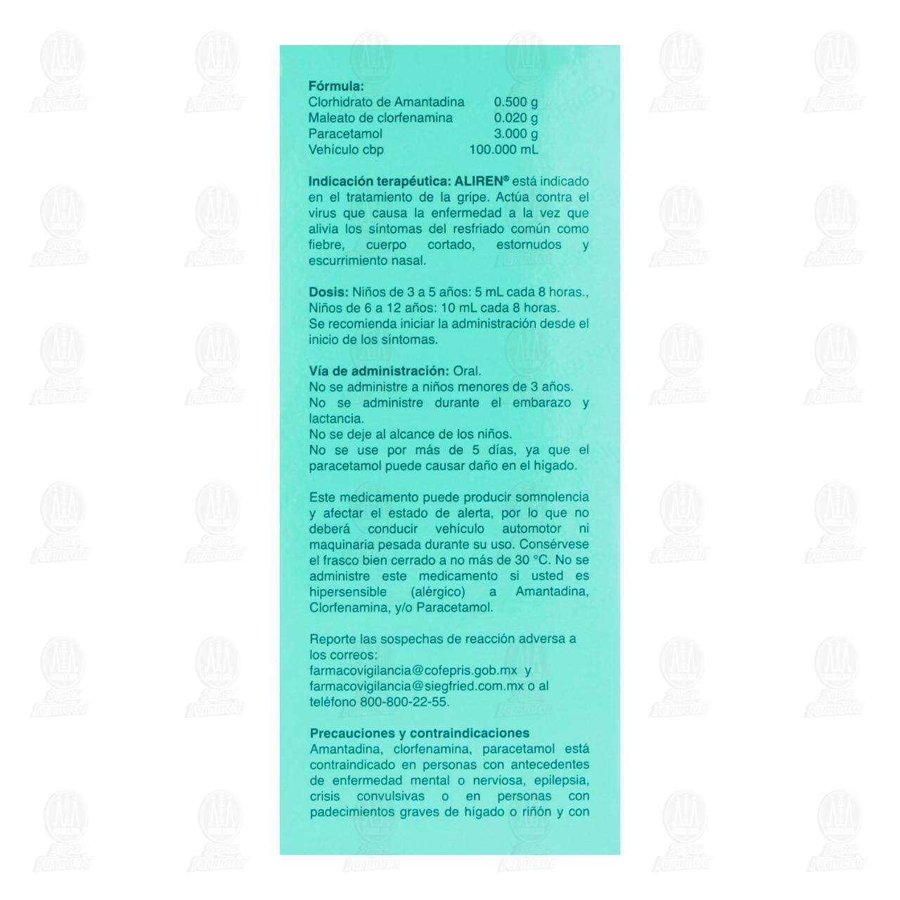 Aliren Jarabe 0.500gr/0.020gr/3gr, 120 ml. image number 3