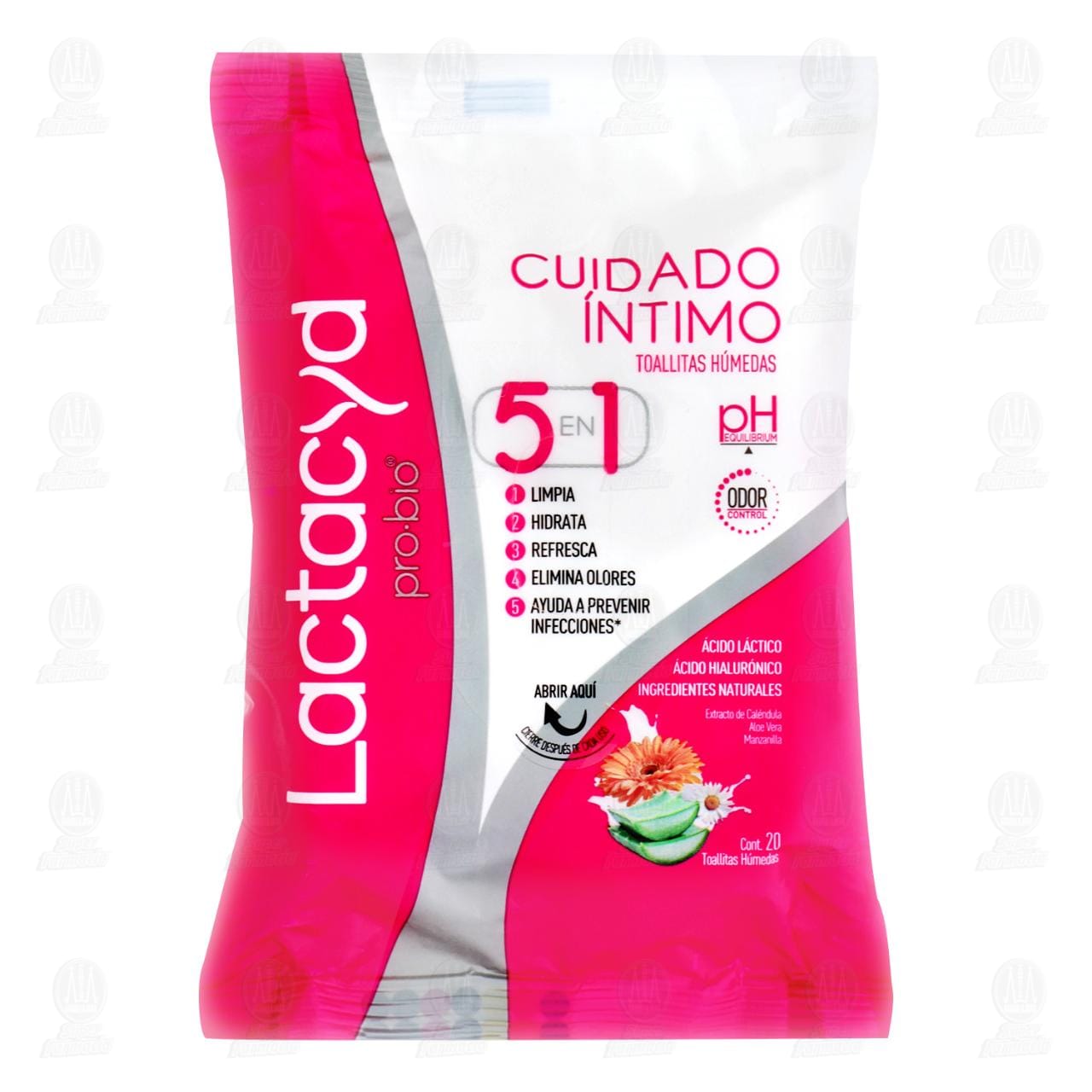 Imagen para Toallitas Húmedas Lactacyd Pro-Bio 5 en 1, 20 pzas.