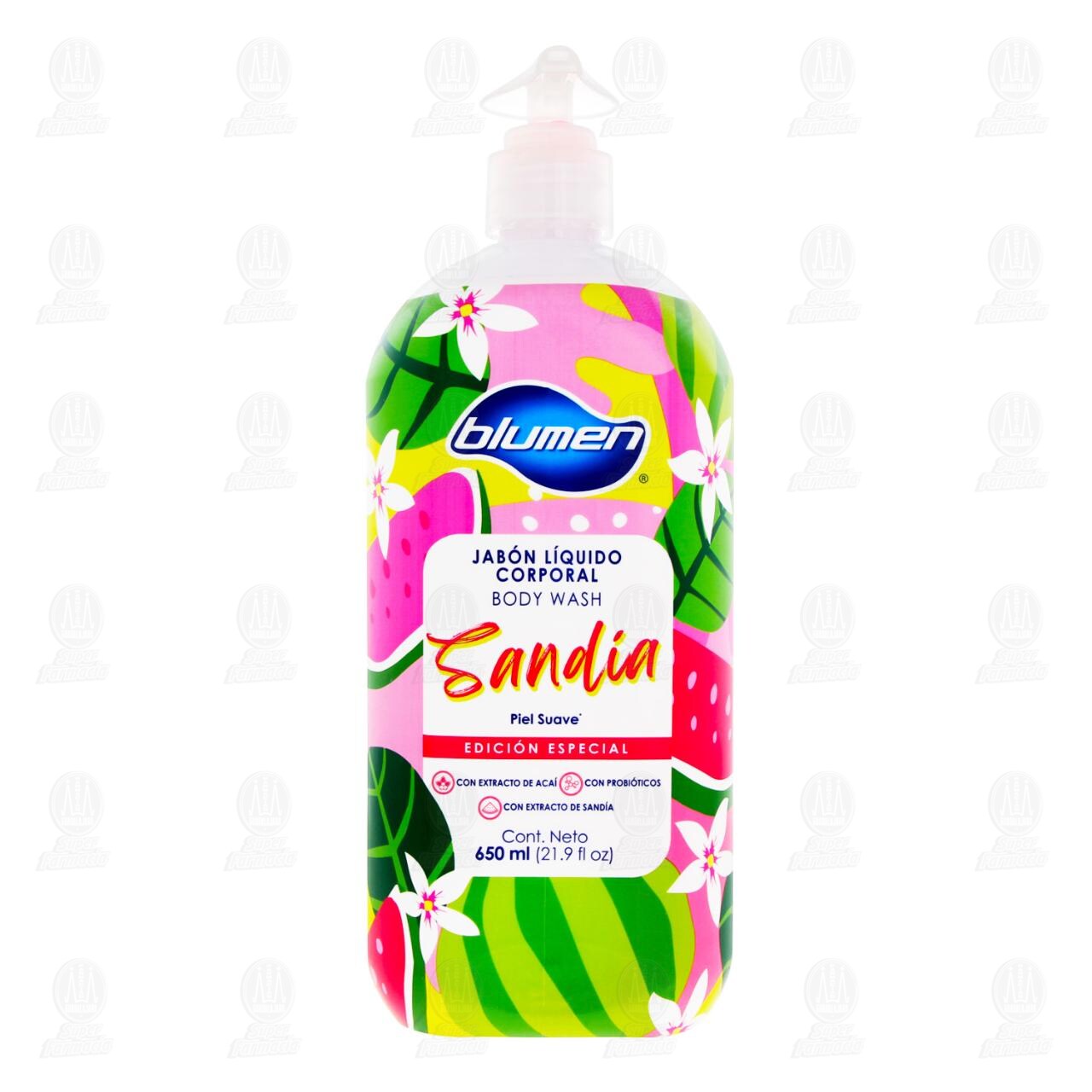 Jab&oacute;n L&iacute;quido Blumen Corporal Sand&iacute;a Piel Suave, 650 ml. image number 1