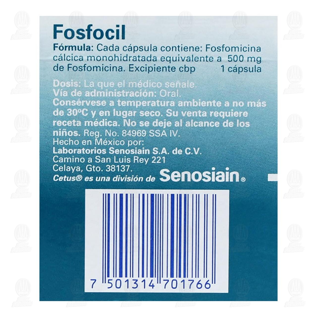 Fosfocil 500 mg, 12 C&aacute;psulas. image number 2