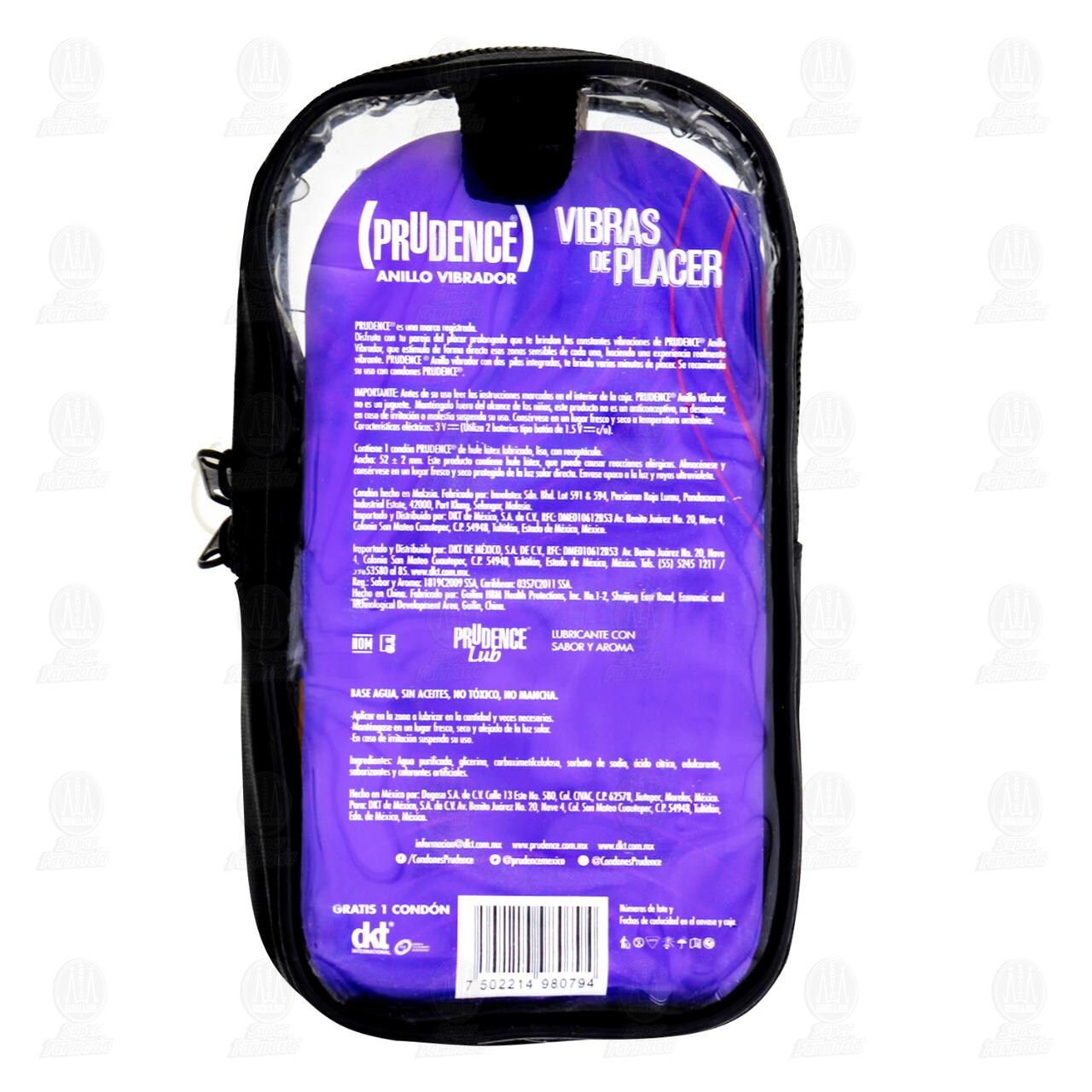 Kit Prudence La Pareja Perfecta Anillo Vibrador + Lubricante de 30 ml + 1 Condón, 3 pzas. image number 1