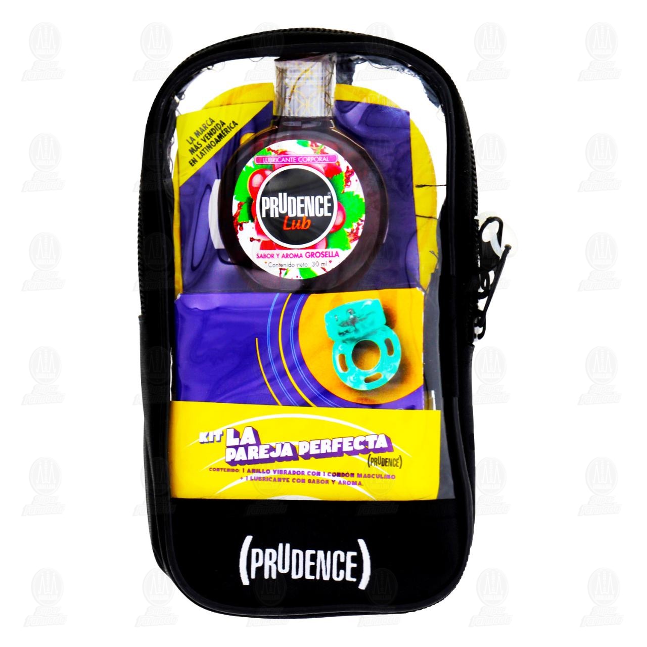 Imagen para Kit Prudence La Pareja Perfecta Anillo Vibrador + Lubricante de 30 ml + 1 Condón, 3 pzas.