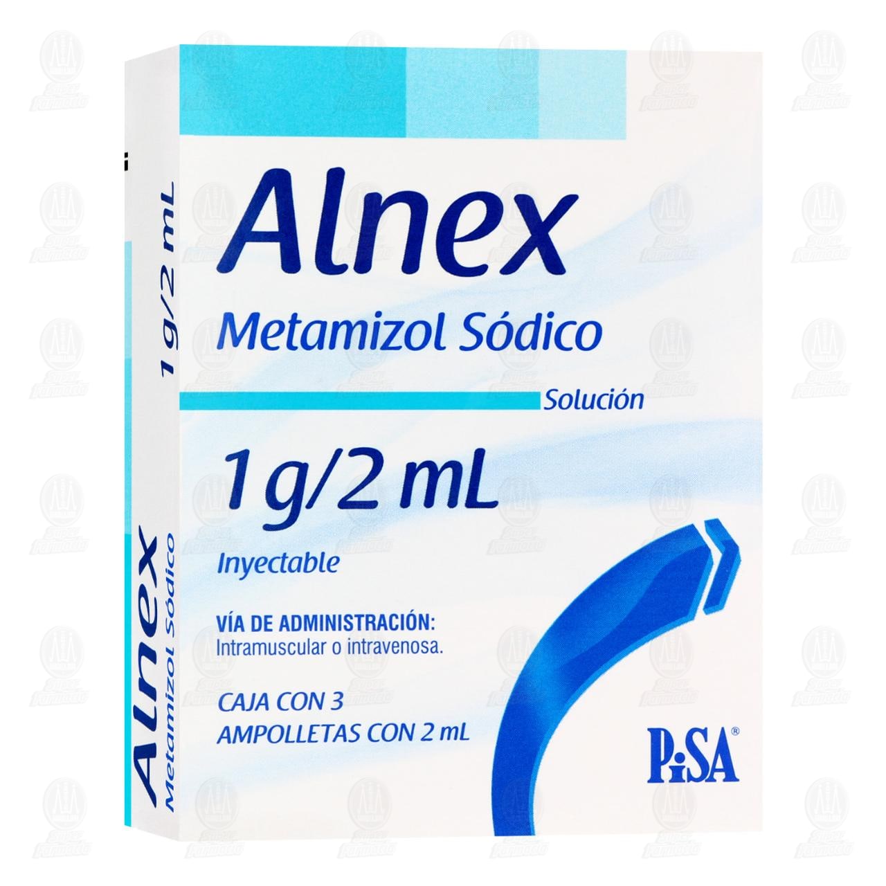 Imagen para Alnex 1gr/2ml Solución Inyectable, 3 Ampolletas con 2 ml c/u.