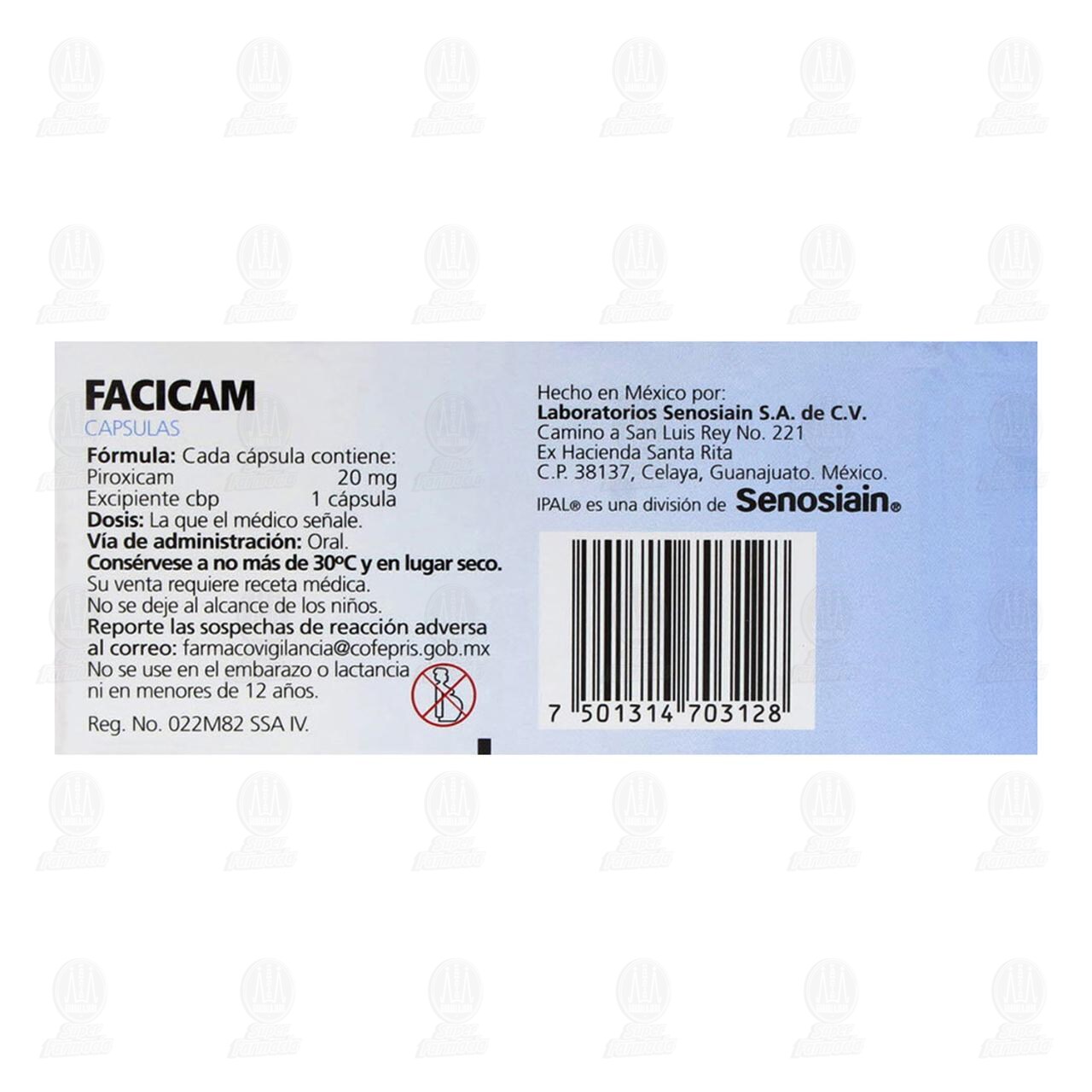 Facicam 10 mg, 20 C&aacute;psulas. image number 2
