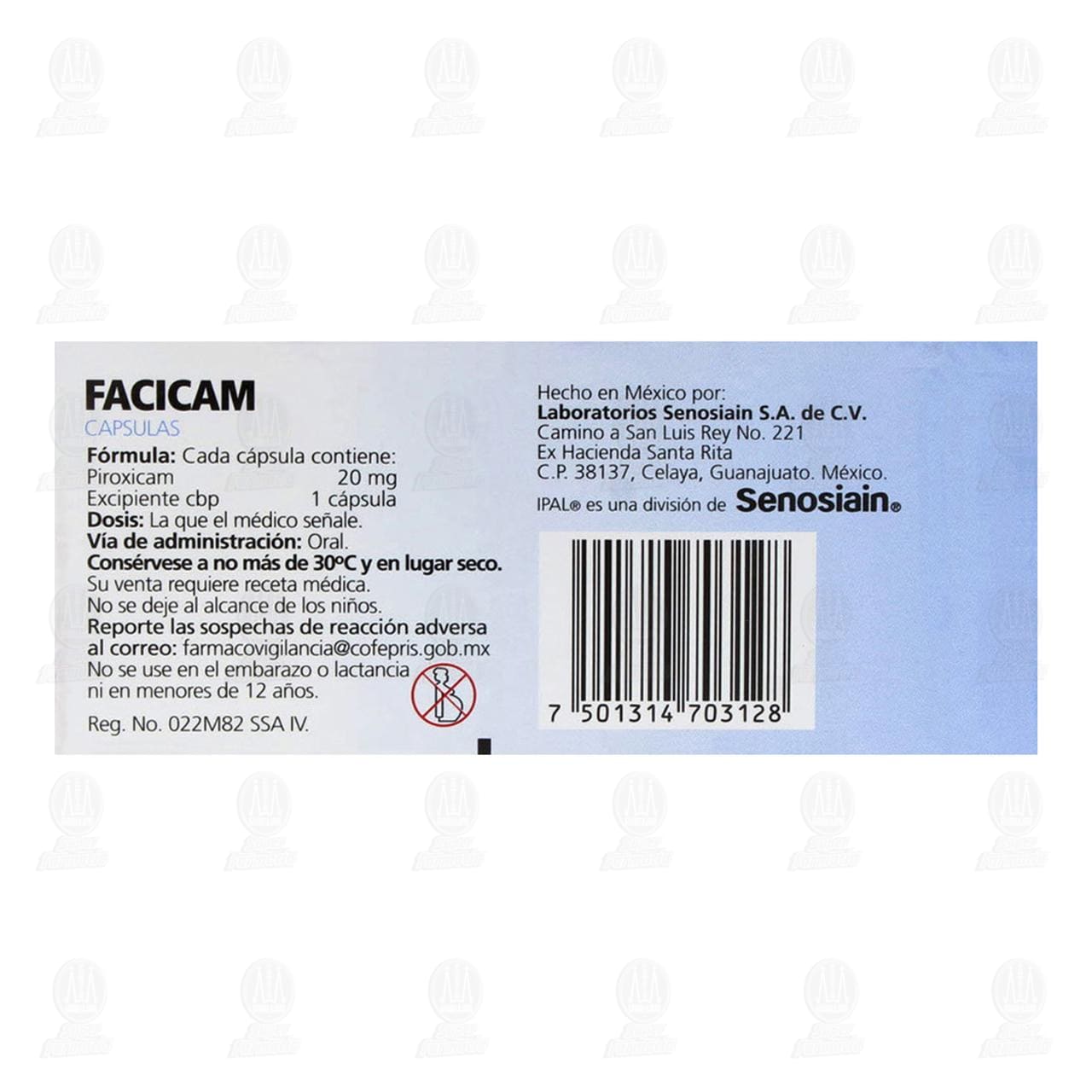 Facicam 10 mg, 20 C&aacute;psulas. image number 2