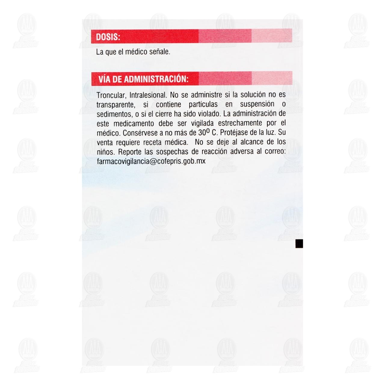 Pisacaína con Epinefrina 2% 20mg/0.005mg/1ml Solución Inyectable, 50 ml. image number 4