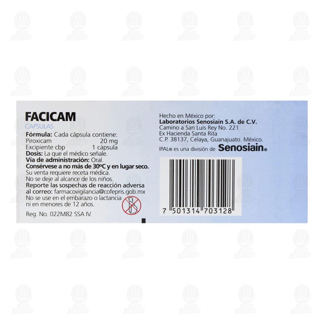 Facicam 20 mg, 20 C&aacute;psulas. image number 2