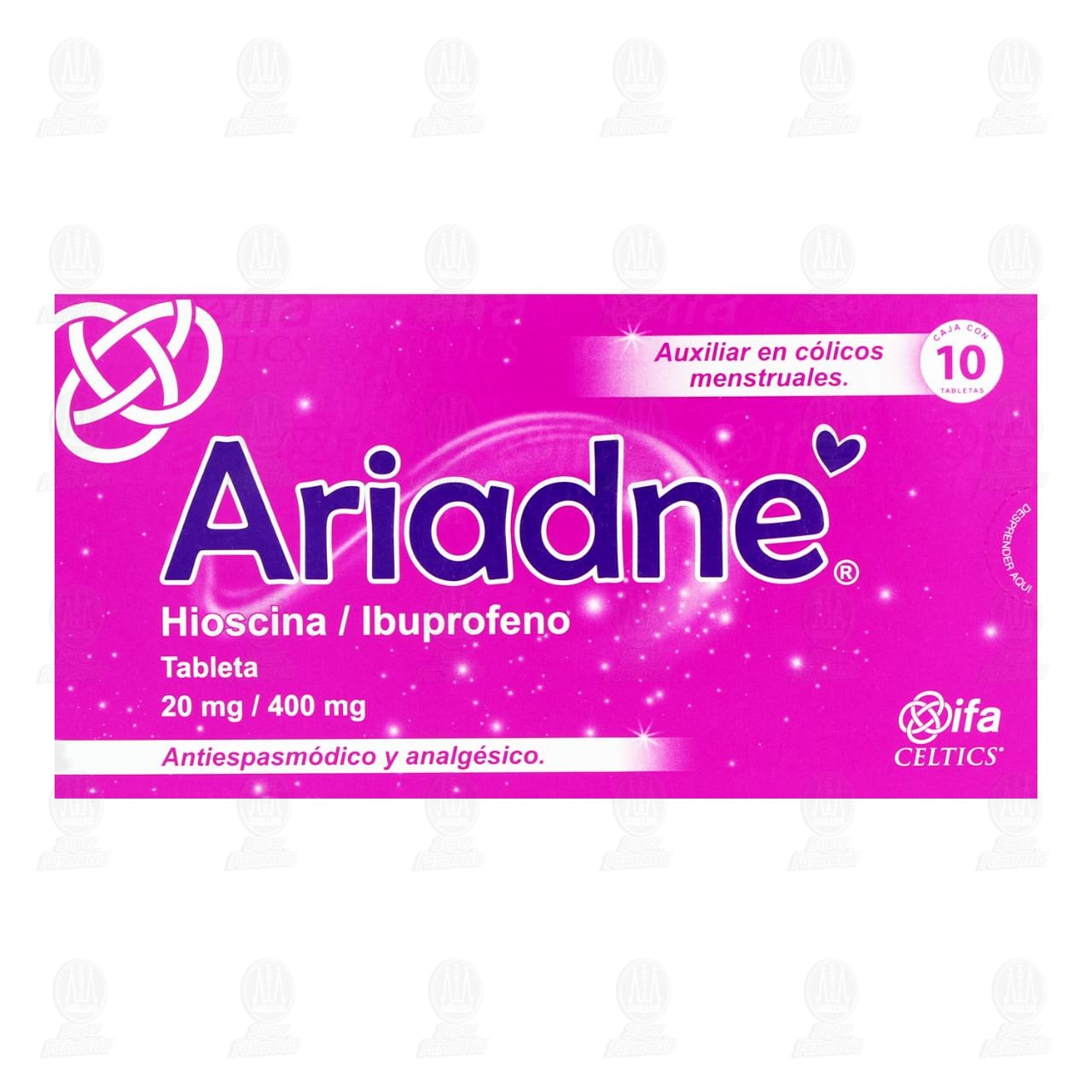 Ariadne 20mg/400mg, 10 Tabletas. image number 1