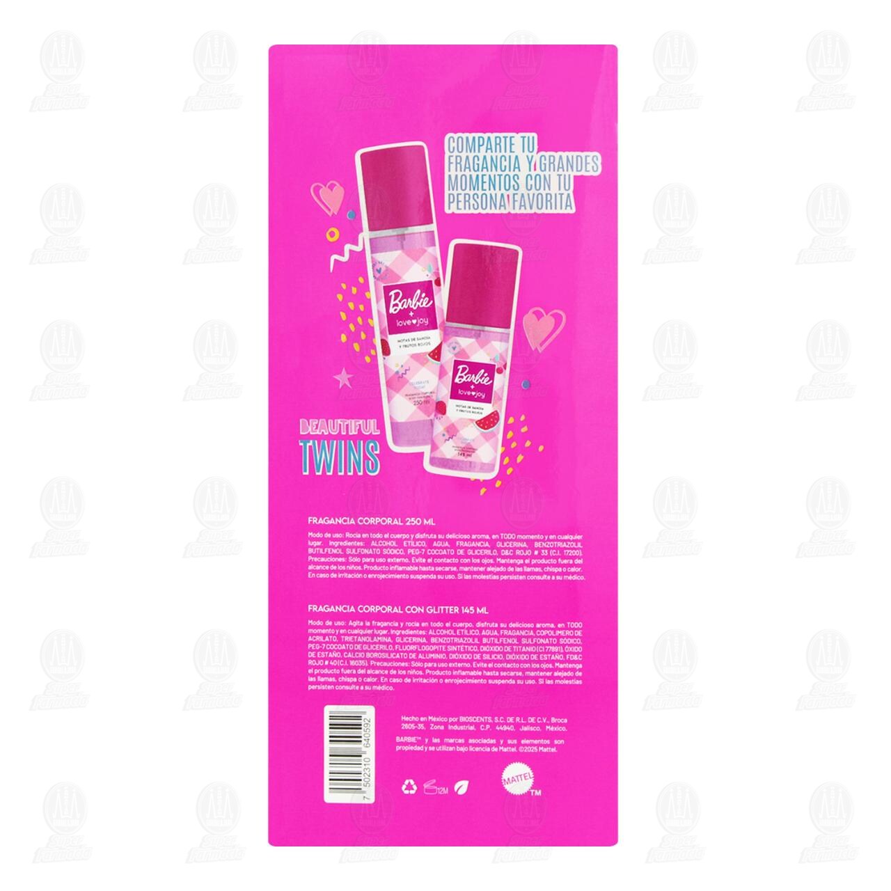 Pack Barbie Love Joy Fragancia Corporal Notas de Sandía +Fragancia Corporal con Glitter Notas de Sandía, 2 pzas. image number 2