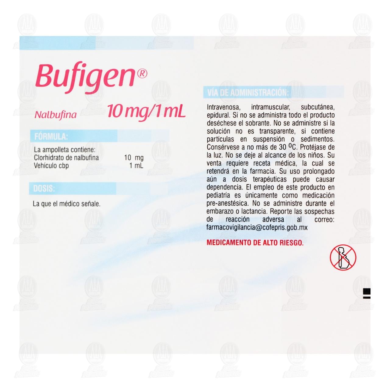 Bufigen 10mg/1ml Soluci&oacute;n Inyectable, 5 Ampolletas de 1 ml. image number 2