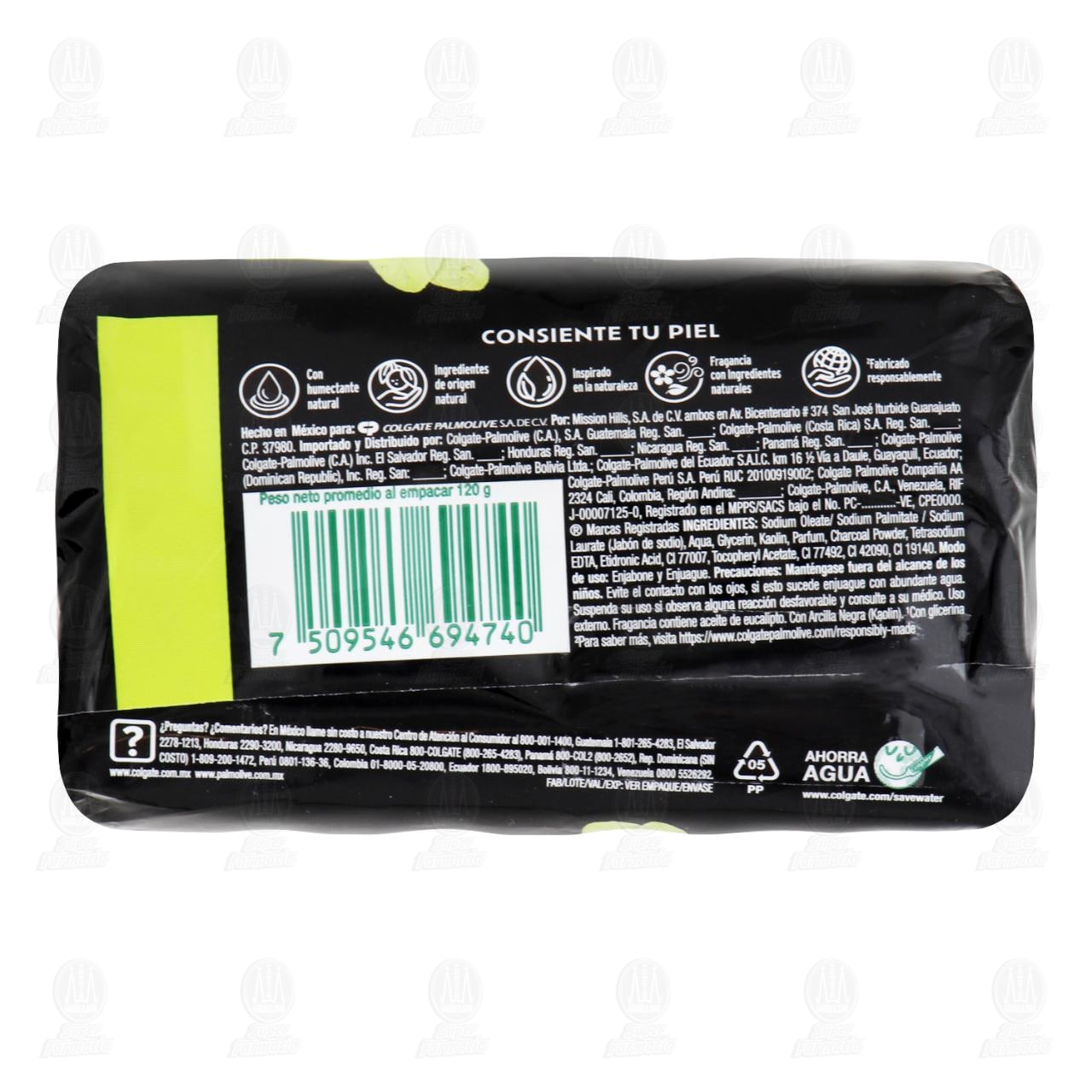 Jab&oacute;n en Barra Palmolive Naturals Sensaci&oacute;n Purificante Arcilla Negra y Aceite de Eucalipto, 120 gr. image number 1