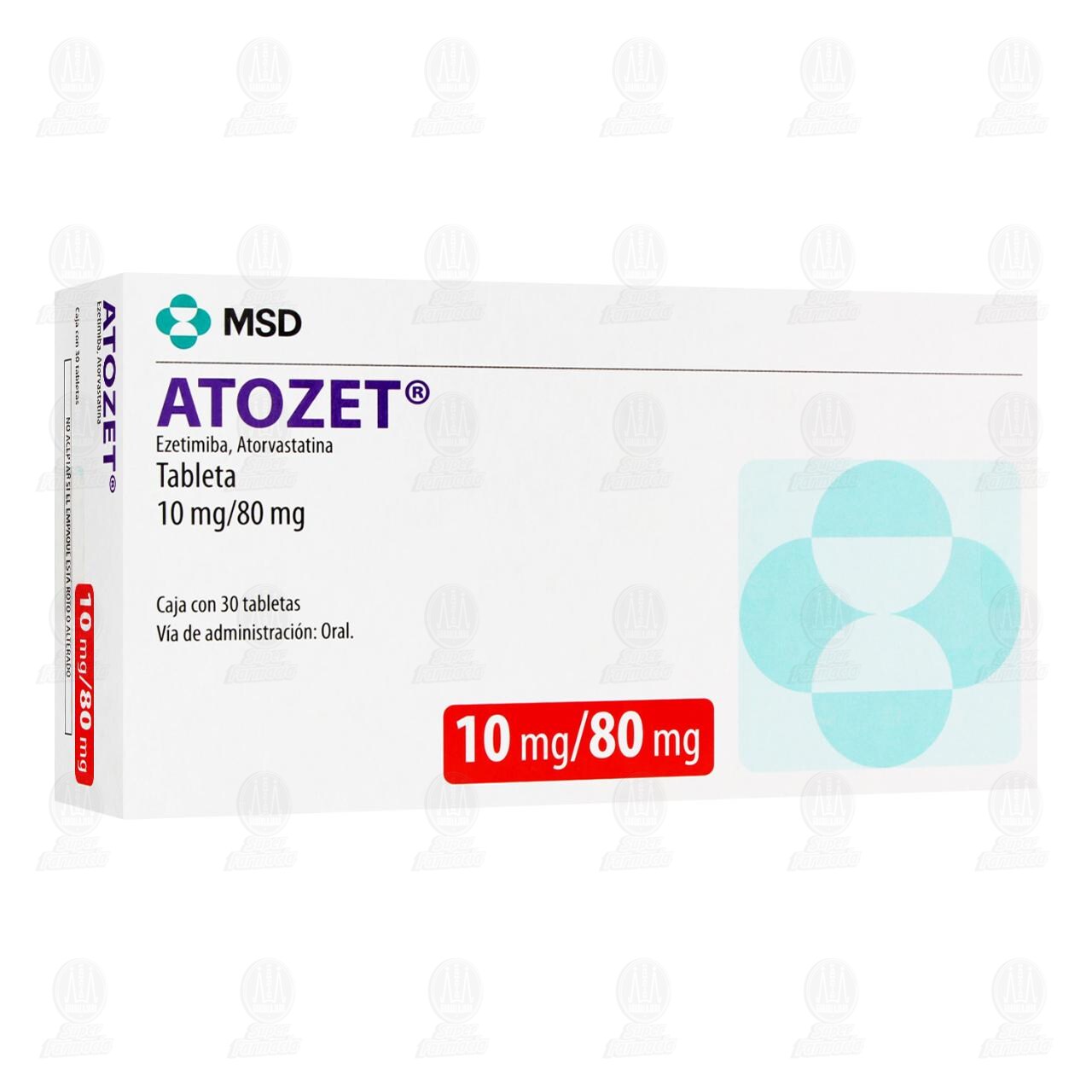 Atozet 10mg/80mg, 30 Tabletas. image number 0