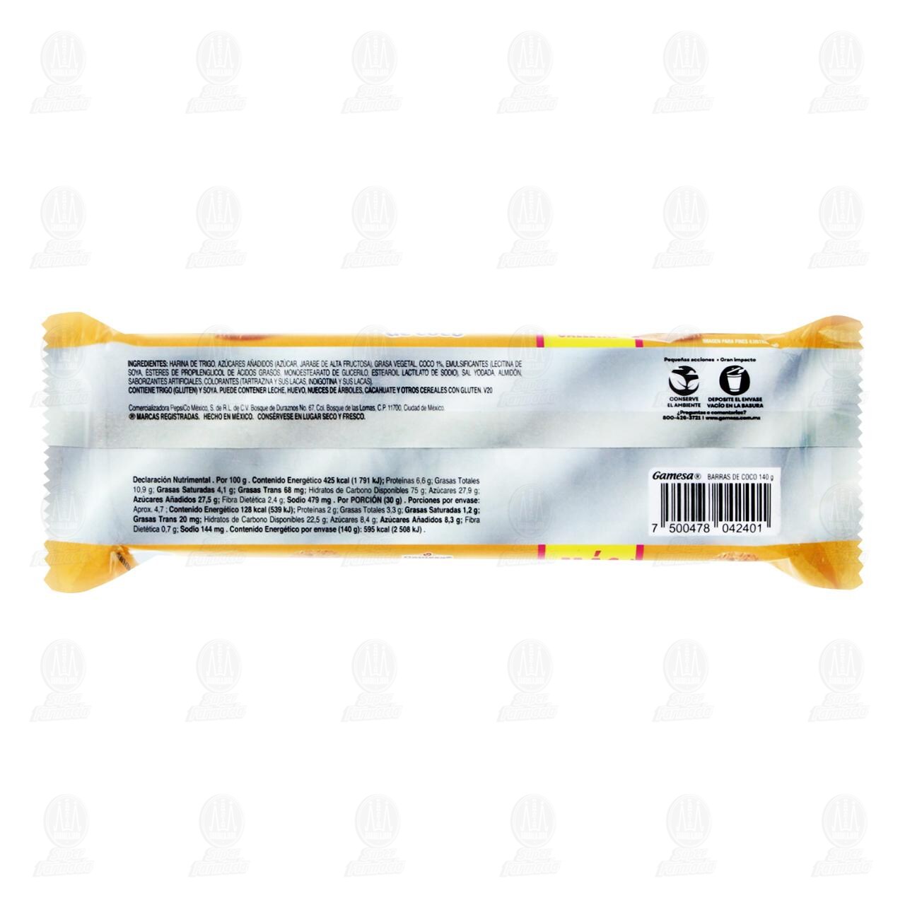 Galletas Gamesa Cl&aacute;sicas Barras de Coco, 140 gr. image number 1