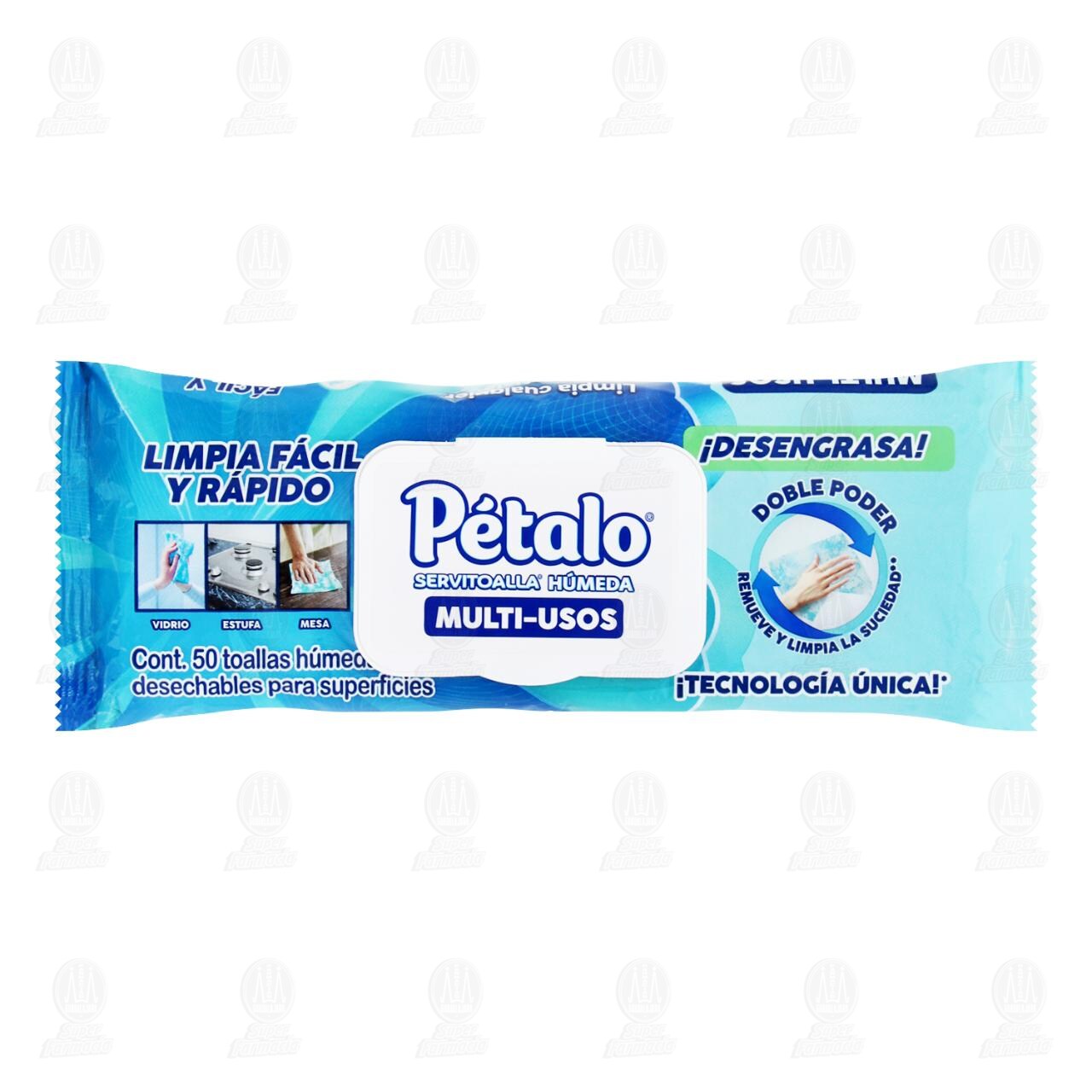 Servitoalla H&uacute;meda P&eacute;talo Desengrasa, 50 pzas.