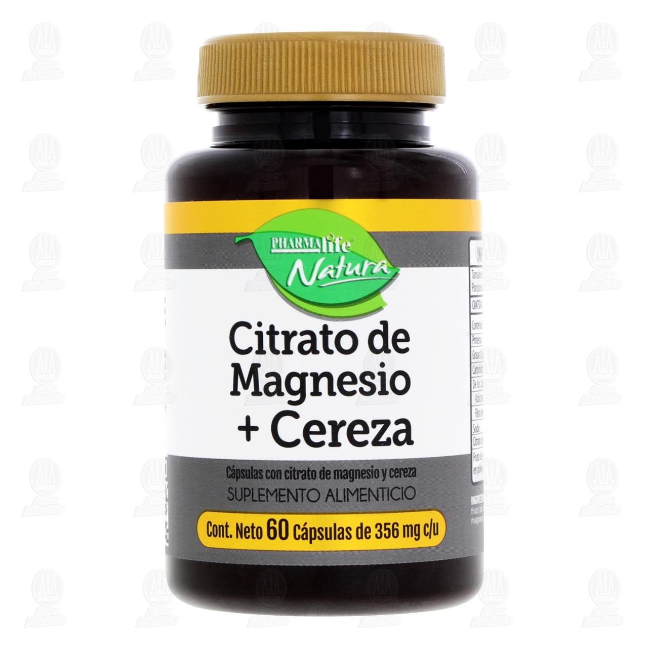 Citrato de Magnesio + Cereza, 60 C&aacute;psulas de 356 mg c/u Pharmalife Natura. image number 1