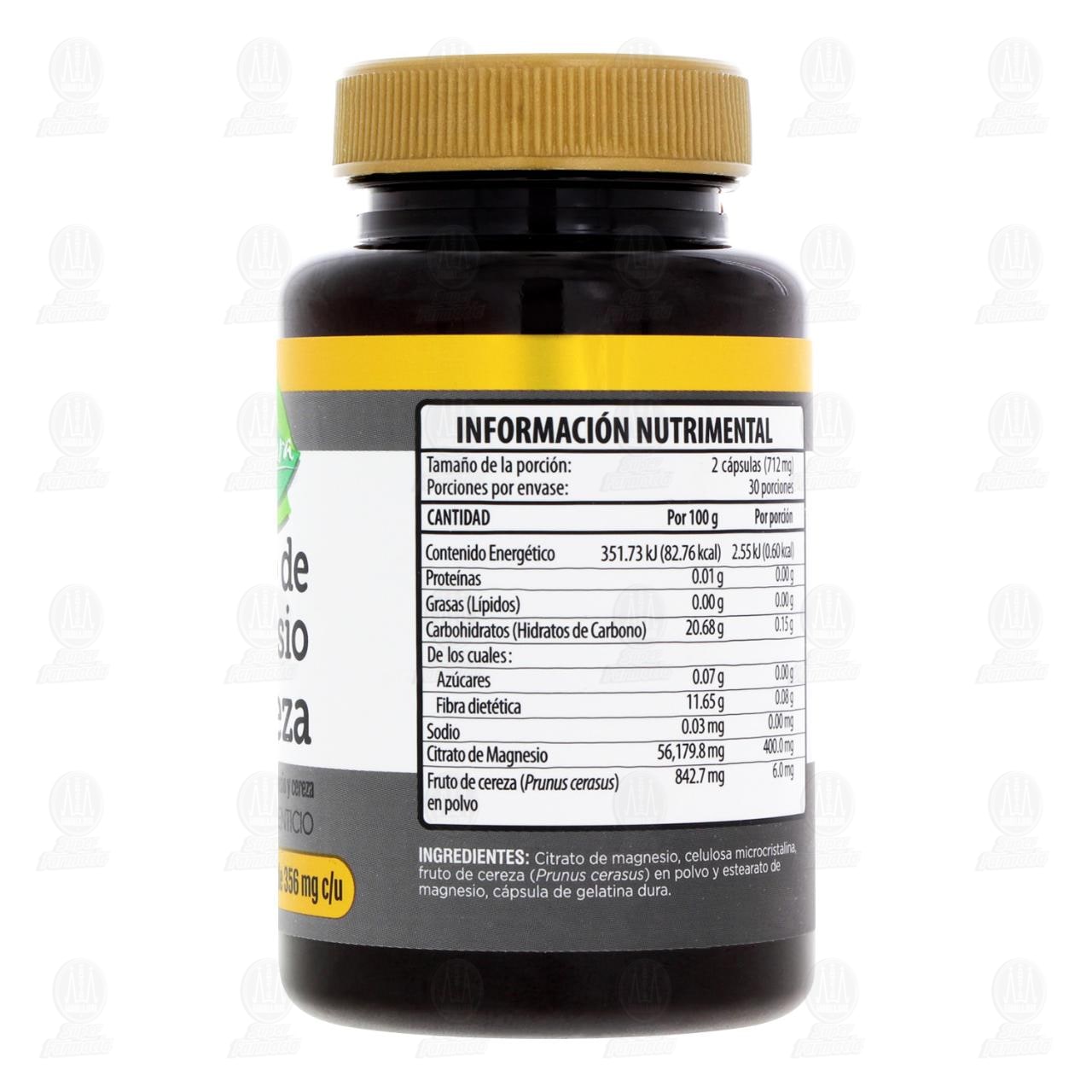 Citrato de Magnesio + Cereza, 60 C&aacute;psulas de 356 mg c/u Pharmalife Natura. image number 2