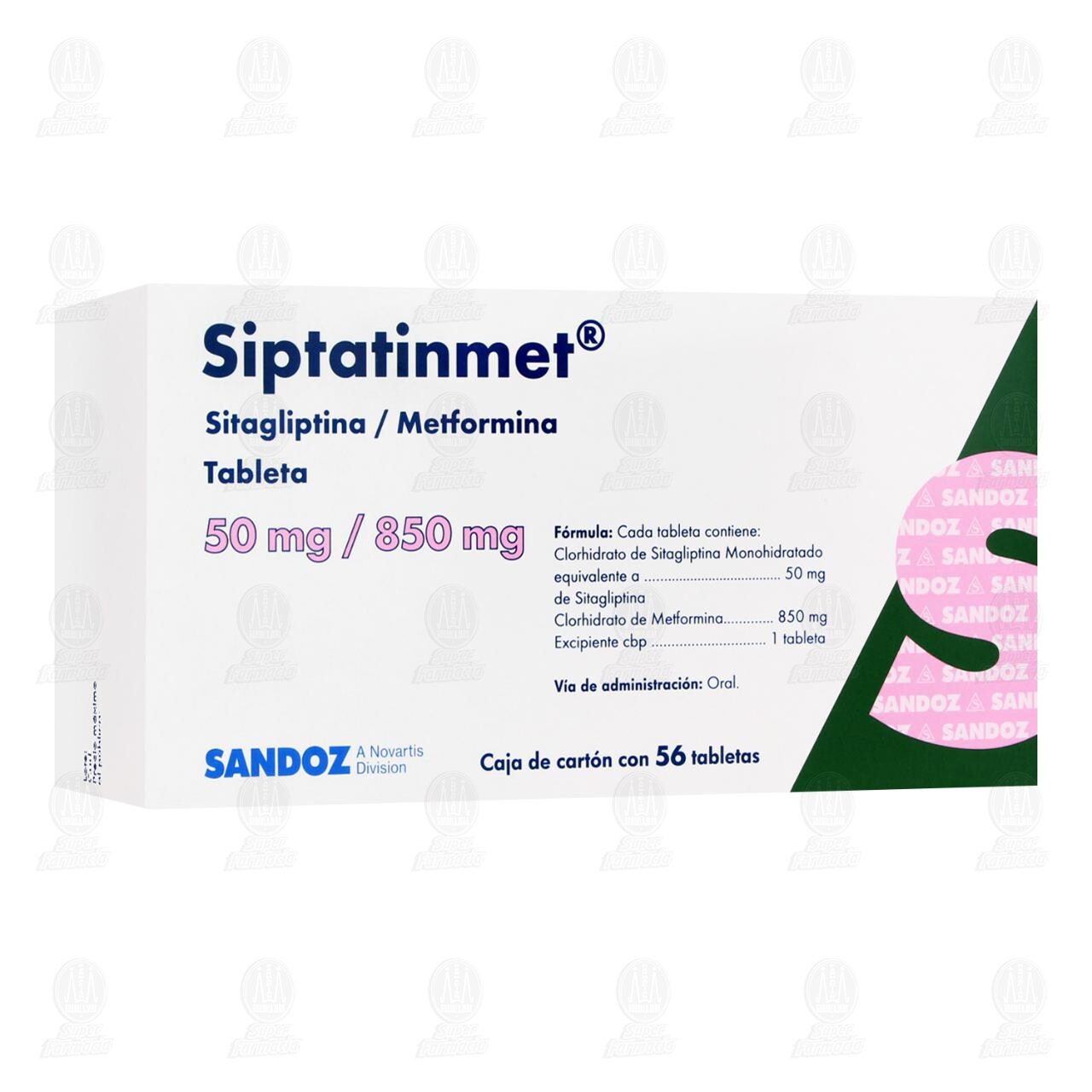Siptatinmet 50mg/850mg, 56 Tabletas. image number 0