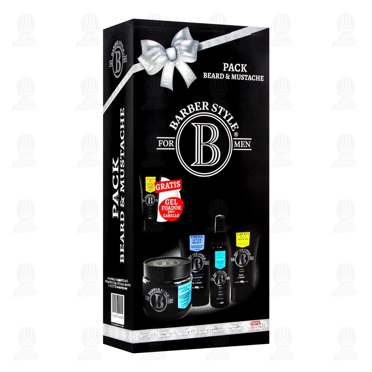 Imagen para Pack Beard & Mustache Barber Style For Men + Gratis Gel Fijador para Cabello, 5 pzas.