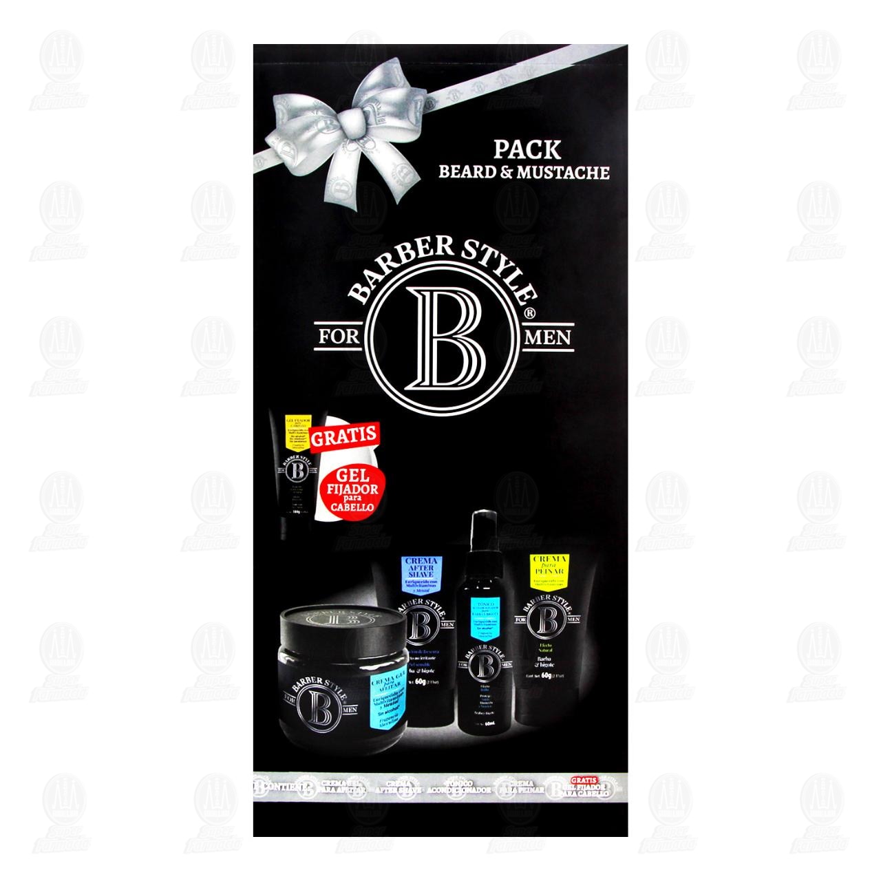 Pack Beard & Mustache Barber Style For Men + Gratis Gel Fijador para Cabello, 5 pzas. image number 1