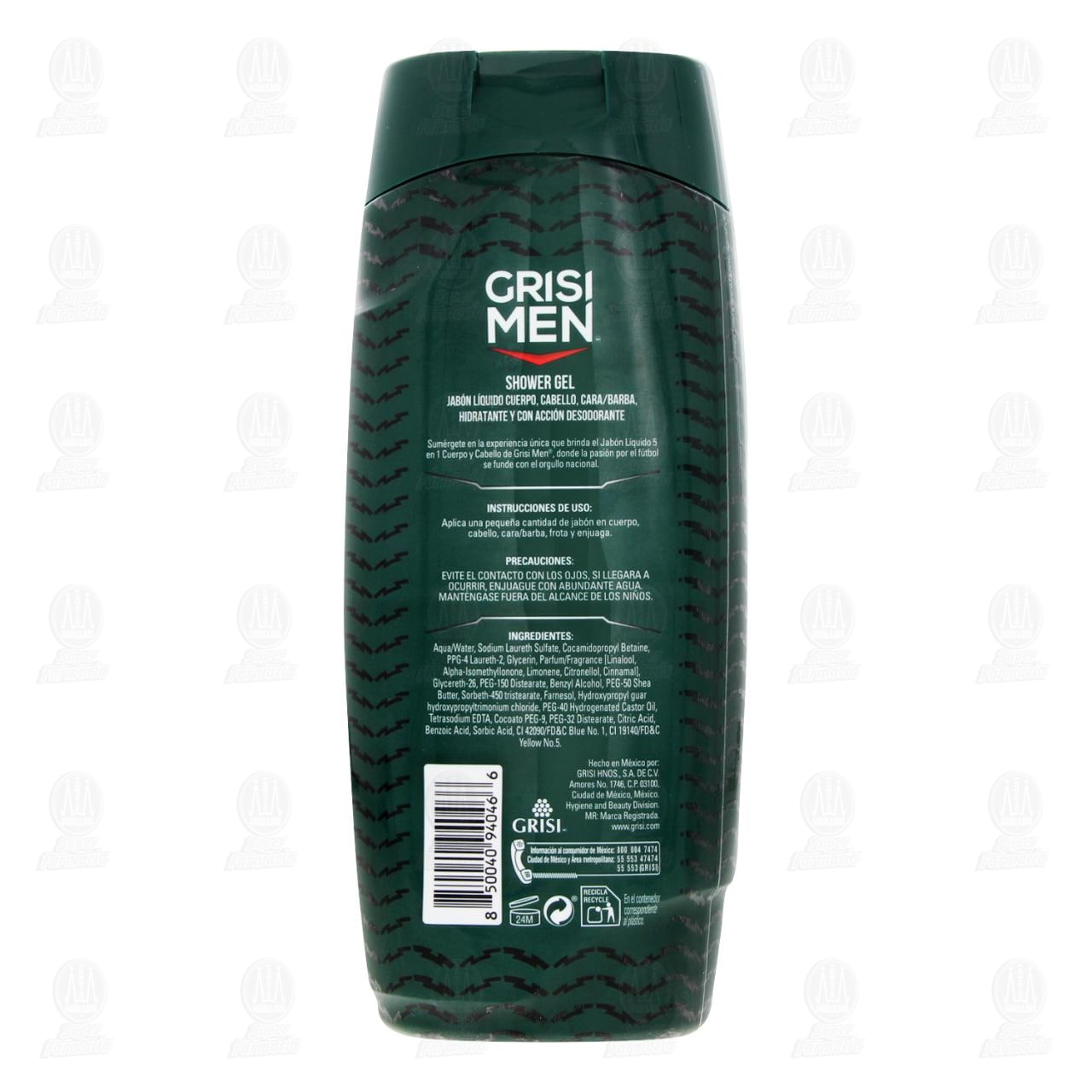 Jab&oacute;n L&iacute;quido Grisi Men Imparable 5 en 1, 450 ml. image number 2