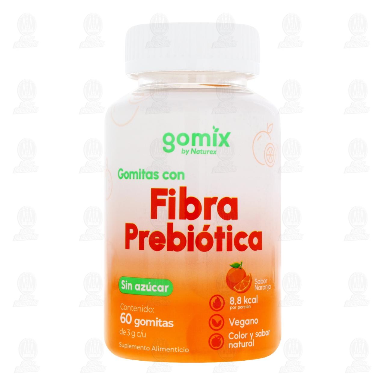 Suplemento Alimenticio Gomix by Naturex con Fibra Prebi&oacute;tica Sabor Naranja, 60 gomitas. image number 1