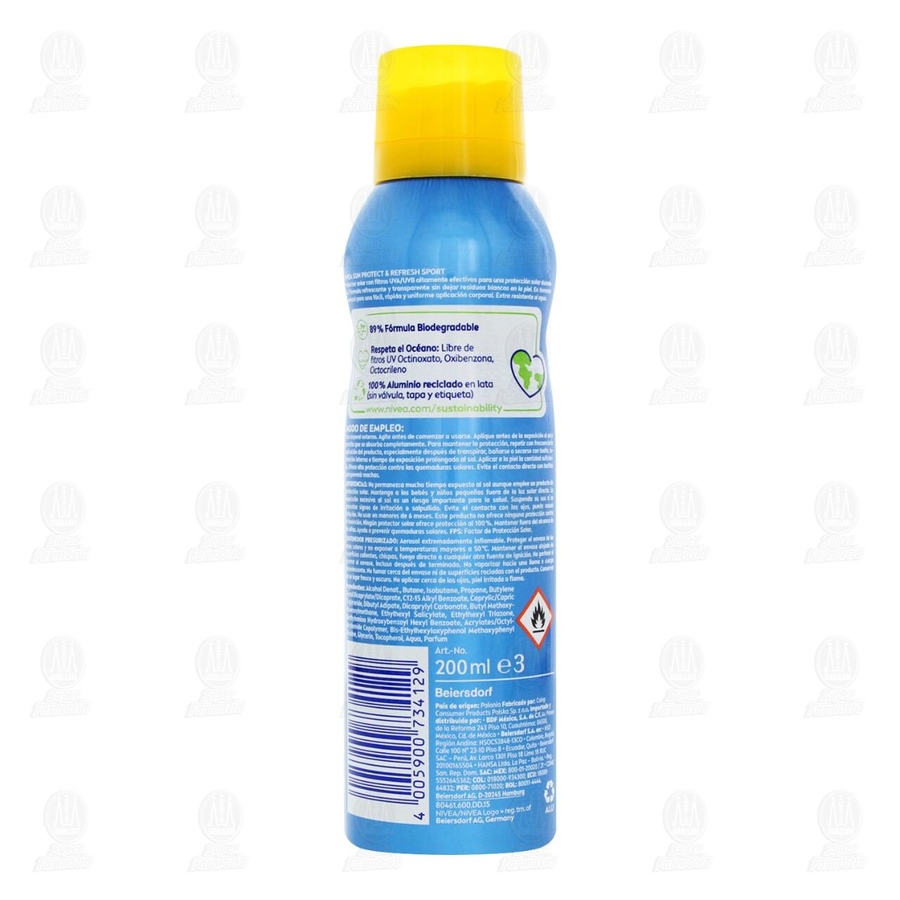 Protector Solar Nivea Sun Protect & Refresh Sport FPS 50 en Aerosol, 200 ml. image number 2