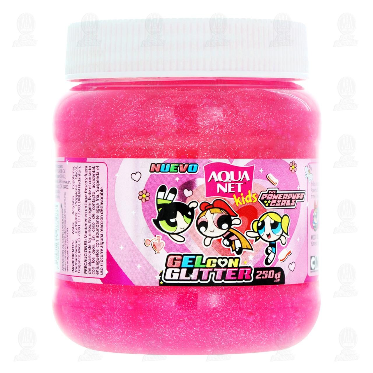 Gel con Glitter Aqua Net Kids The Powerpuff Girls, 250 gr.