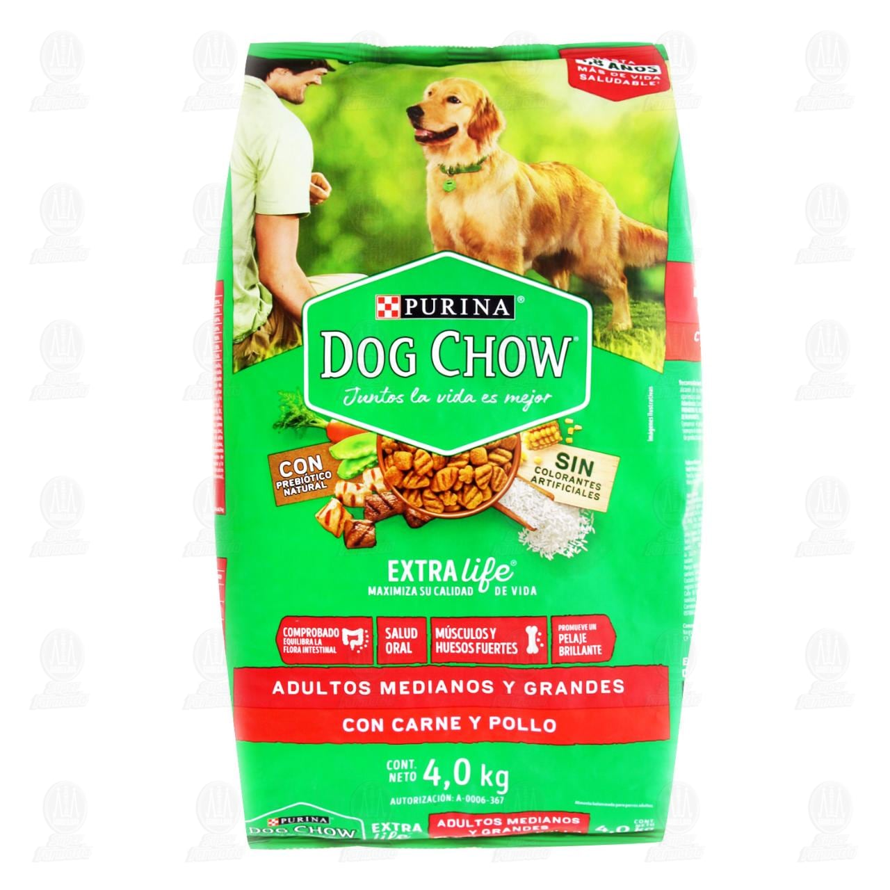 Purina Dog Chow Adultos Medianos y Grandes con Extralife, 4 kg.