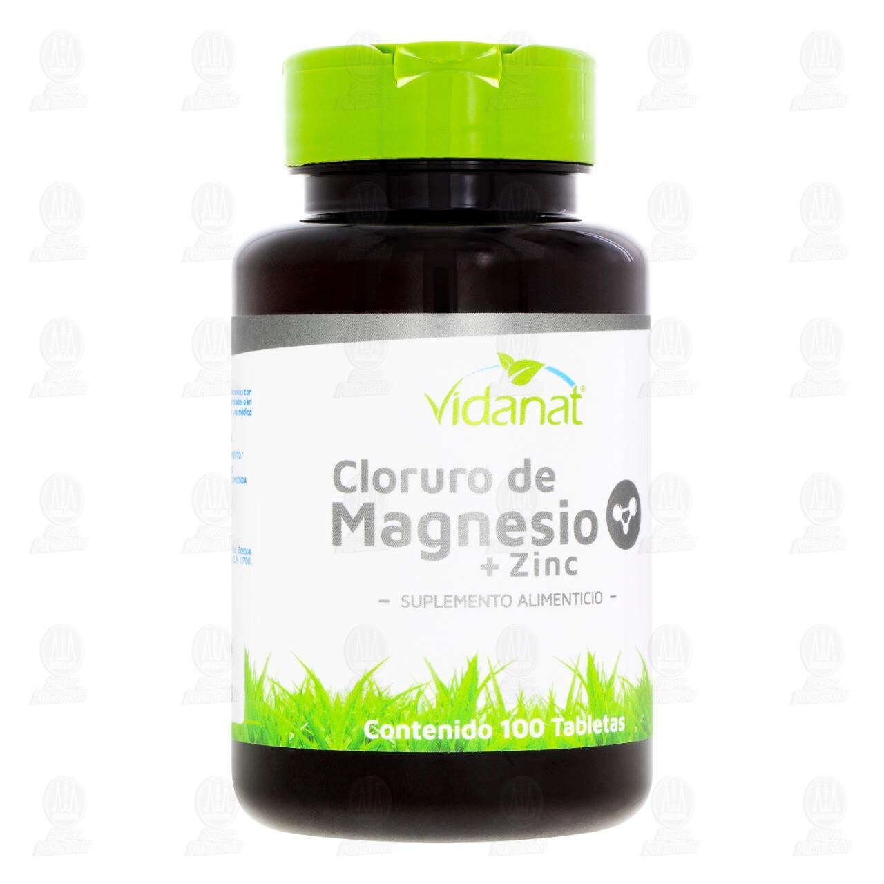 Cloruro de Magnesio + Zinc Vidanat Suplemento Alimenticio, 100 Tabletas.