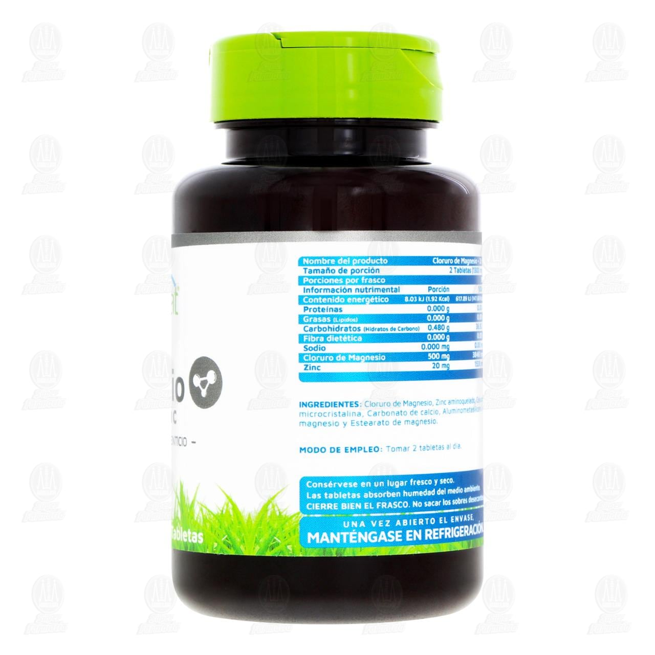 Cloruro de Magnesio + Zinc Vidanat Suplemento Alimenticio, 100 Tabletas. image number 2