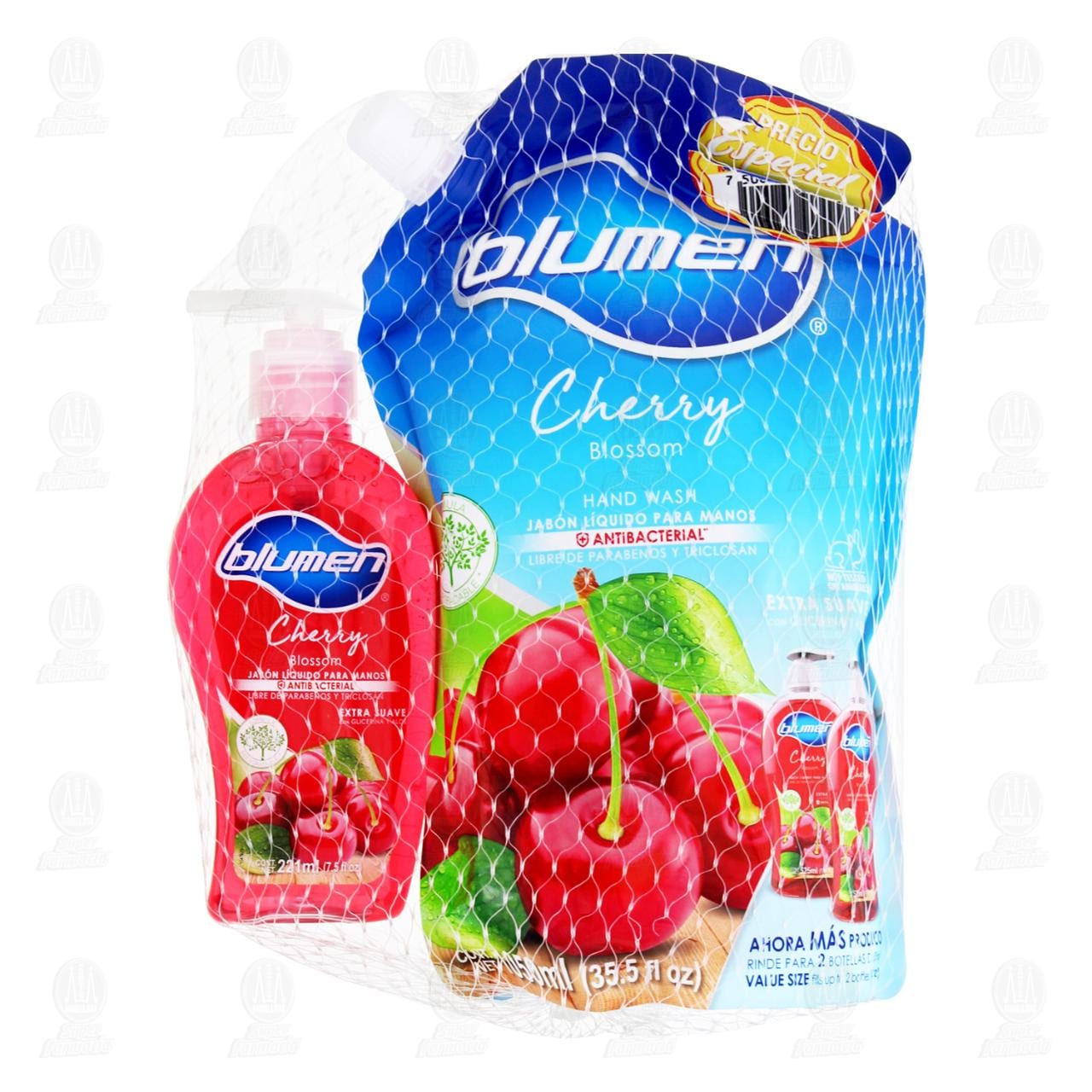 Imagen para Pack Jabón Líquido Blumen Cherry Blossom Para Manos de 1050 ml + 221 ml, 2 pzas.